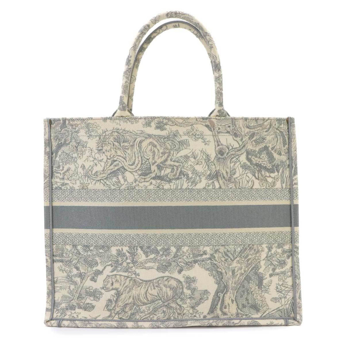 Christian Dior Gray Canvas Handbag Tote Bag (Pre-Owned)