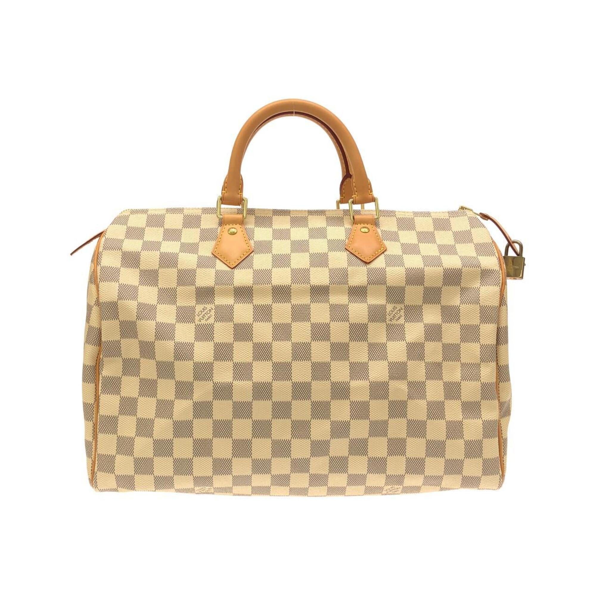 Louis Vuitton Azur Beige White Coated Canvas Boston Bag (Pre-Owned)