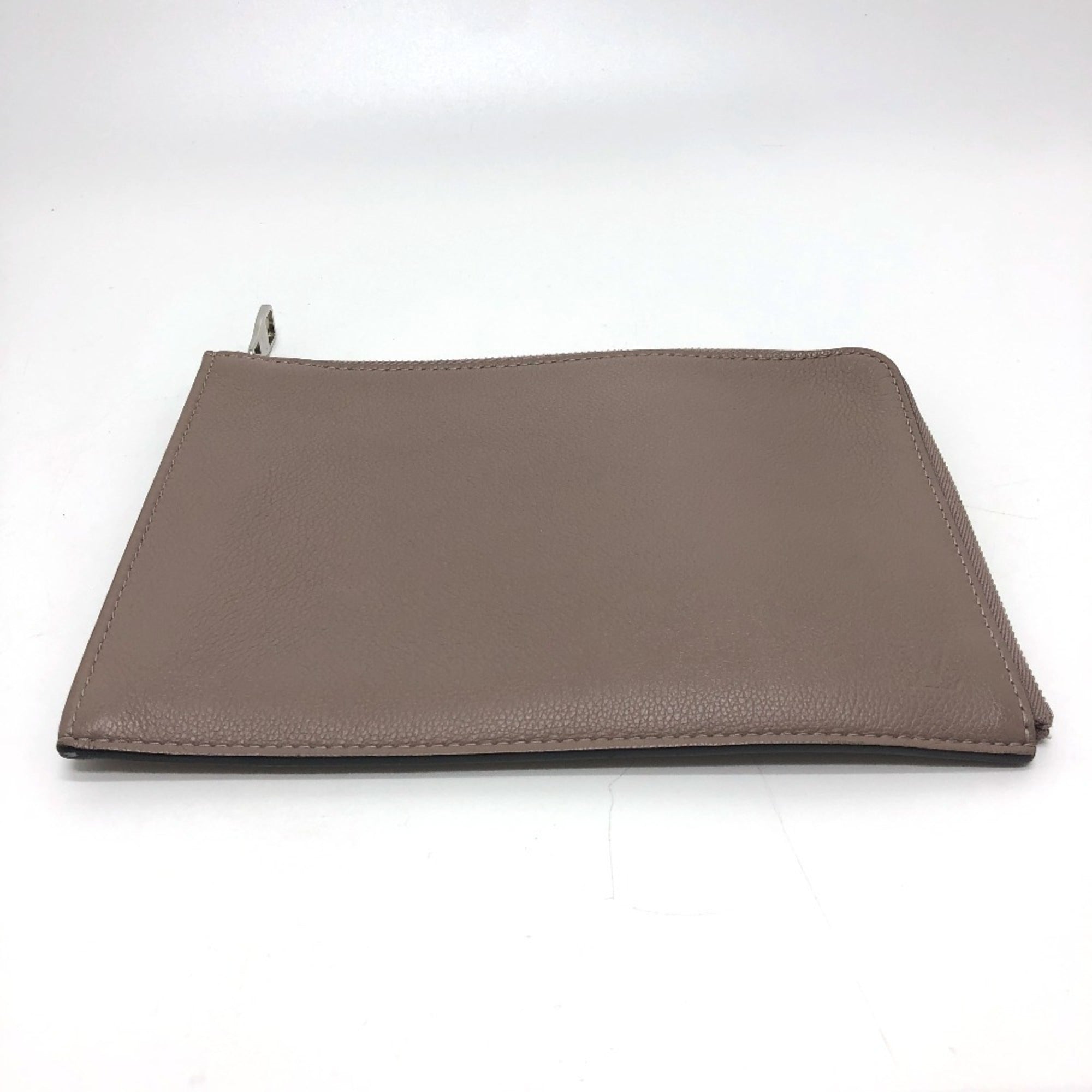 Louis Vuitton Beige Taupe Leather Clutch Bag Pochette (Pre-Owned)
