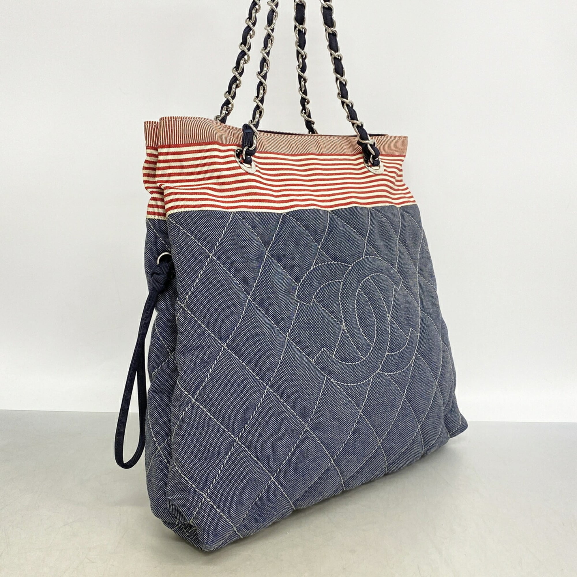 Chanel Navy Canvas Tote Bag (Pre-Owned)