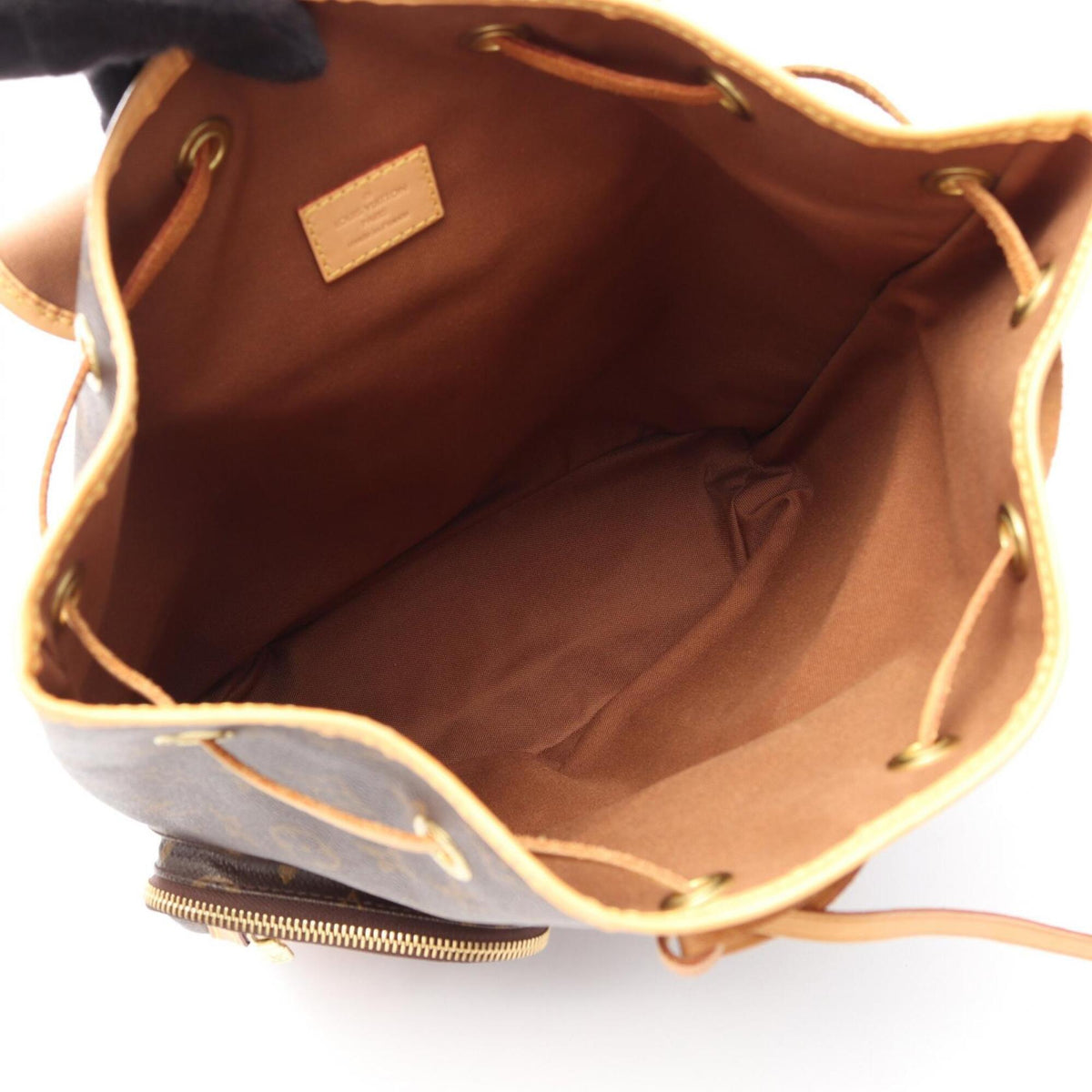 Louis Vuitton Brown Coated Canvas Monogram Leather Backpack Handbag (Pre-Owned)