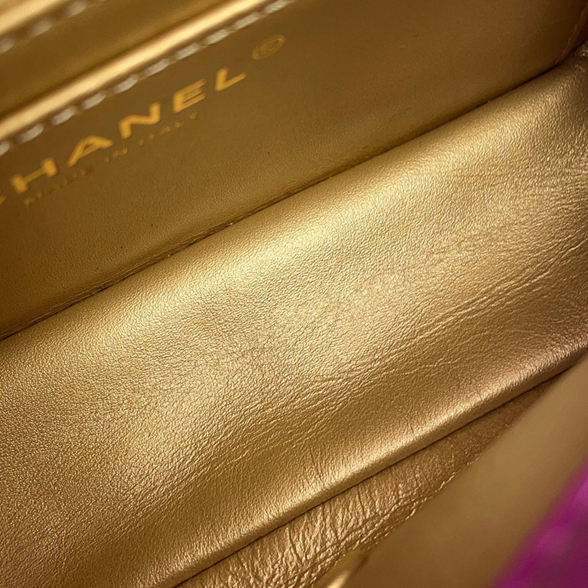 Chanel Purple Leather Handbag Shoulder Bag (Pre-Owned)