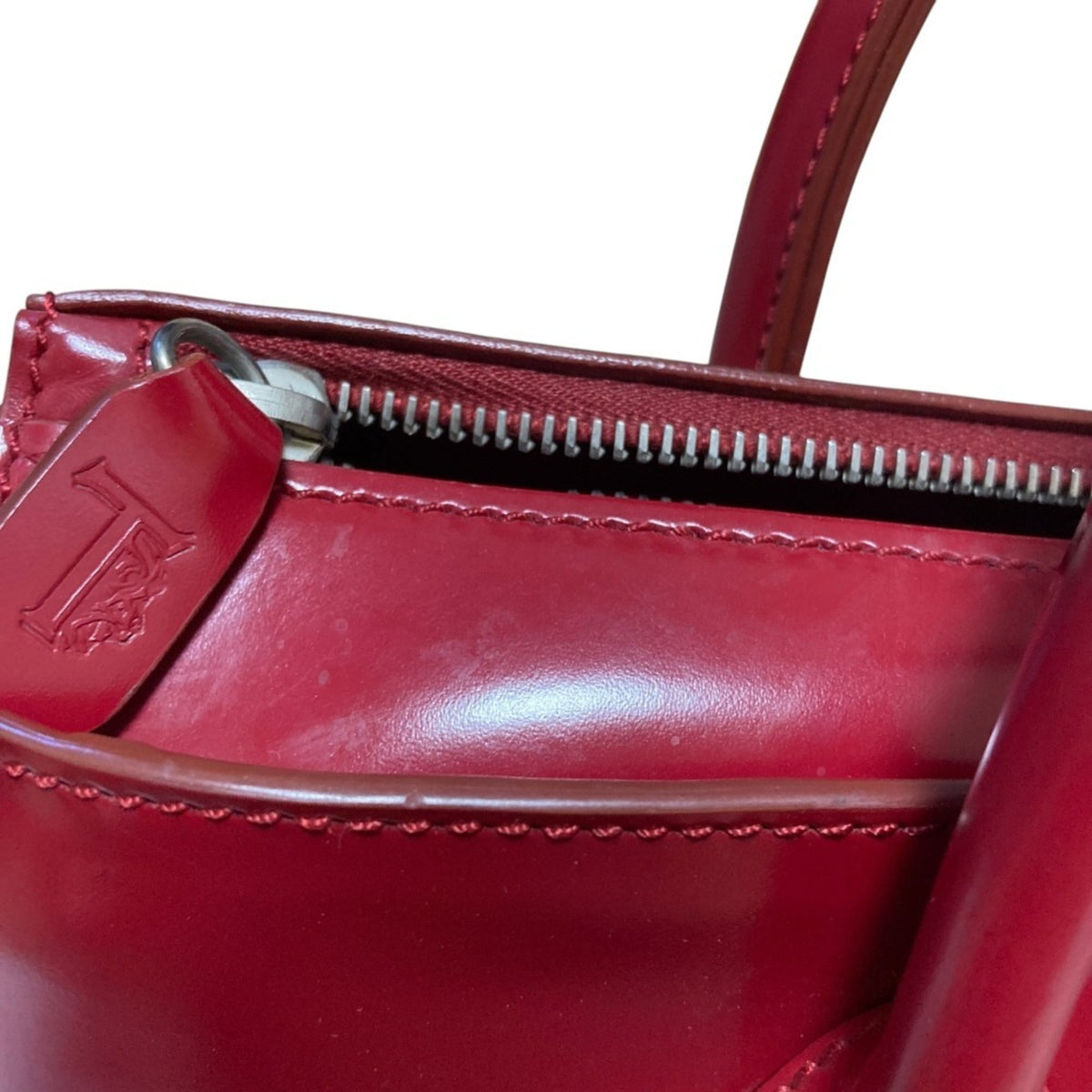 Tod's Red Color Leather Handbag Shoulder Bag (Pre-Owned)