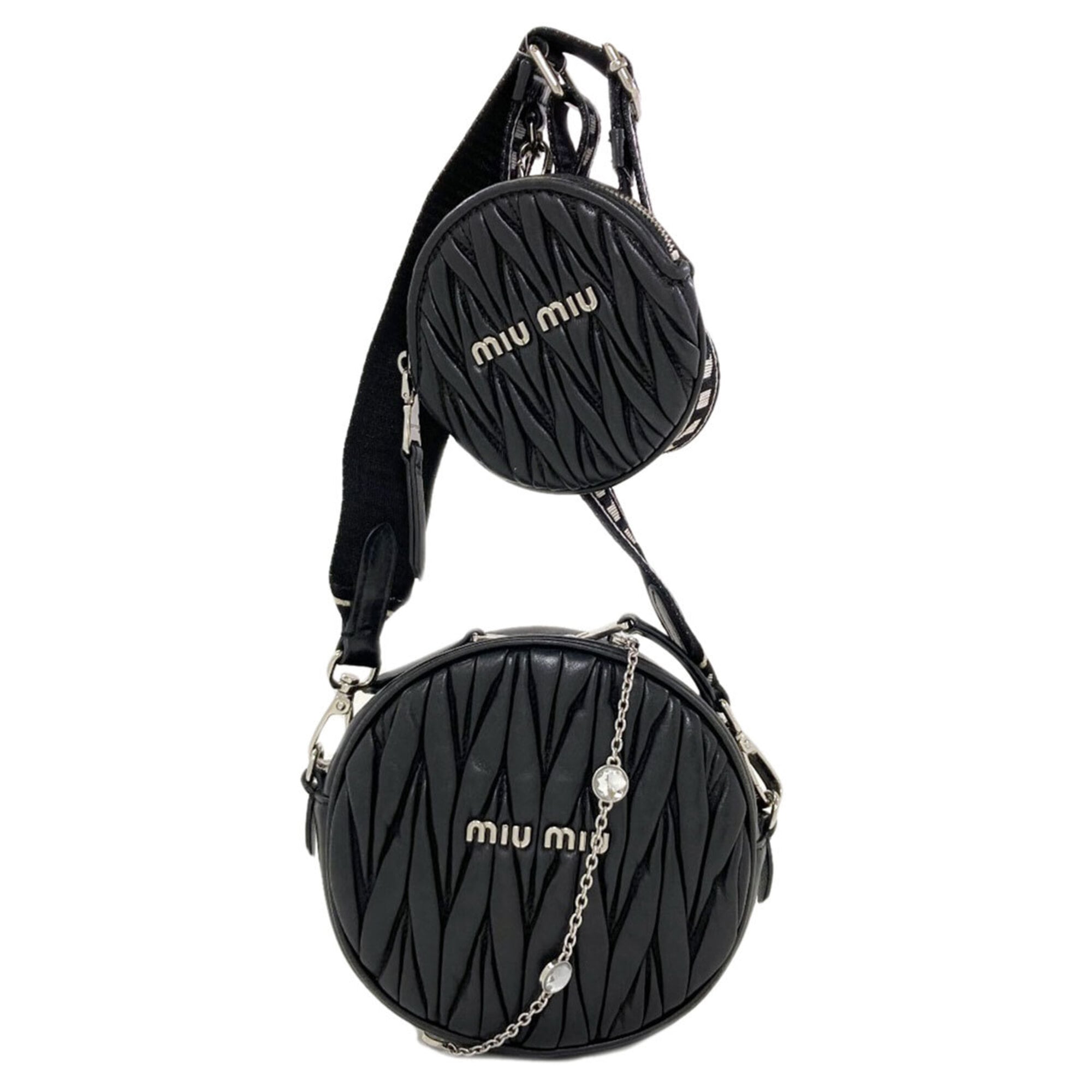 Miu Miu Black Leather Pouch Shoulder Bag (Pre-Owned)