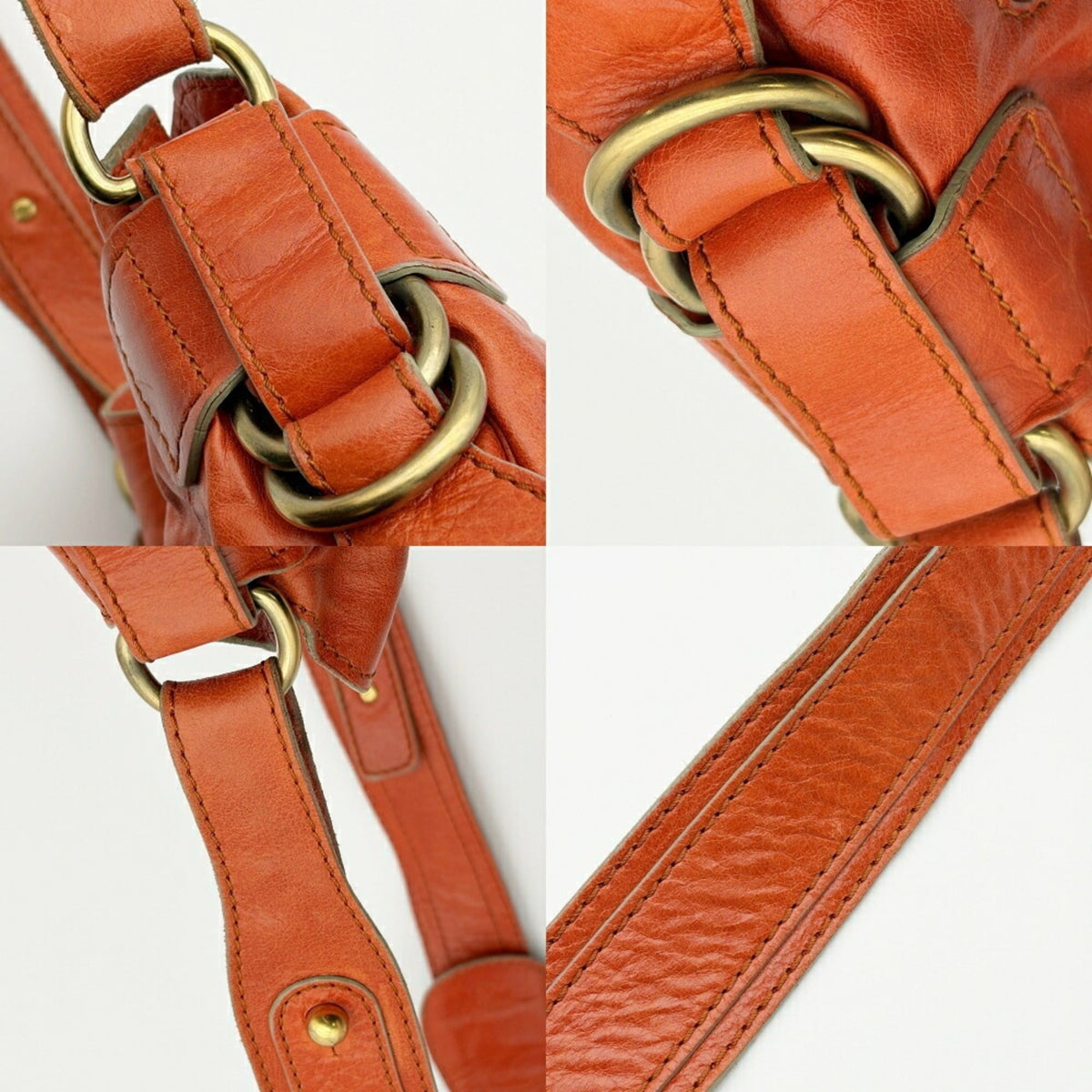 Chloé Orange Leather Shoulder Bag (Pre-Owned)