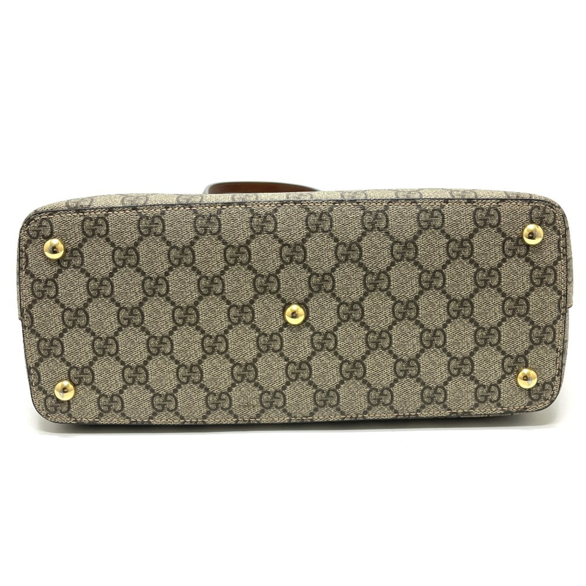 Gucci Beige Gg Canvas Handbag Shopping Bag Tote Bag (Pre-Owned)