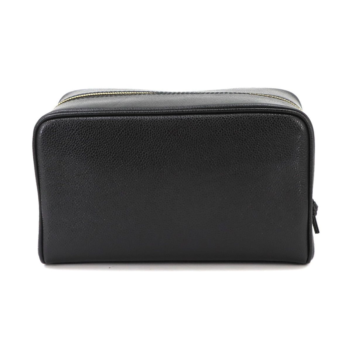 Chanel Black Grained Calfskin Handbag Pouch Wash Bag (Pre-Owned)
