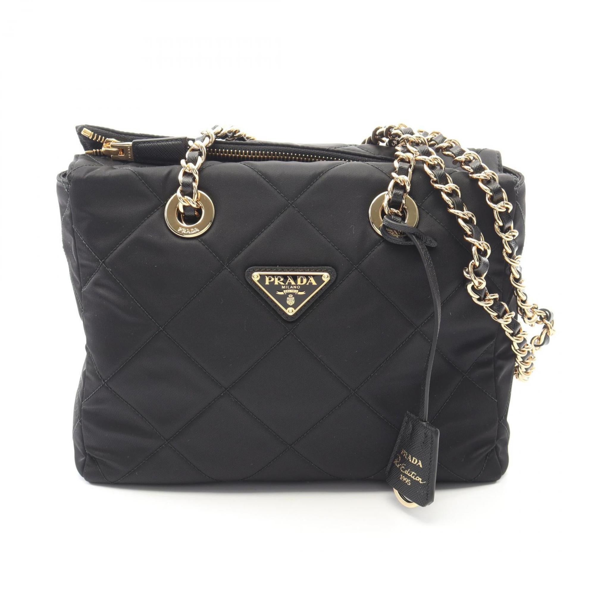 Prada Black Nylon Saffiano Handbag Shoulder Bag (Pre-Owned)