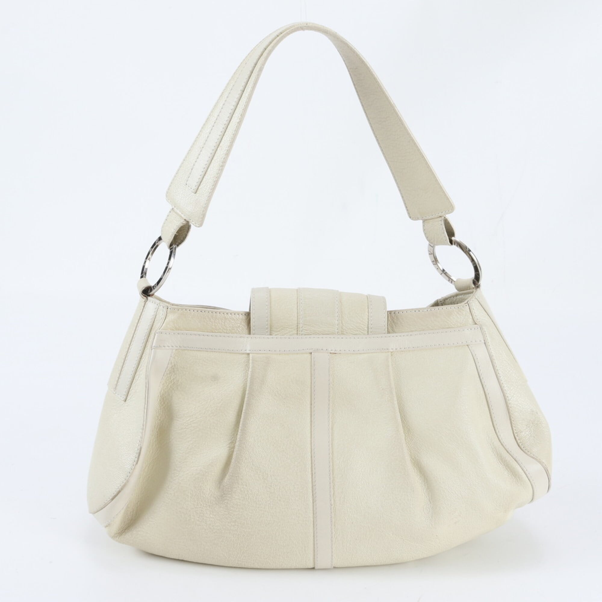 Bvlgari Ivory Leather Handbag Shoulder Bag (Pre-Owned)