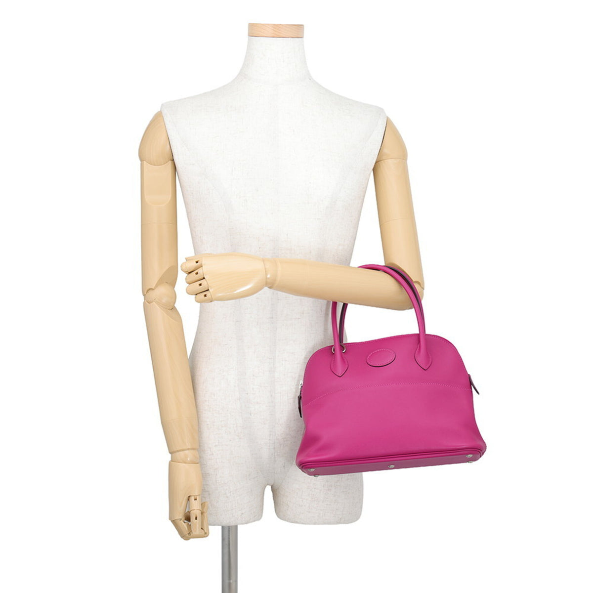 Hermes Bolide Rose Purple Swift Leather Handbag Shoulder Bag (Pre-Owned)