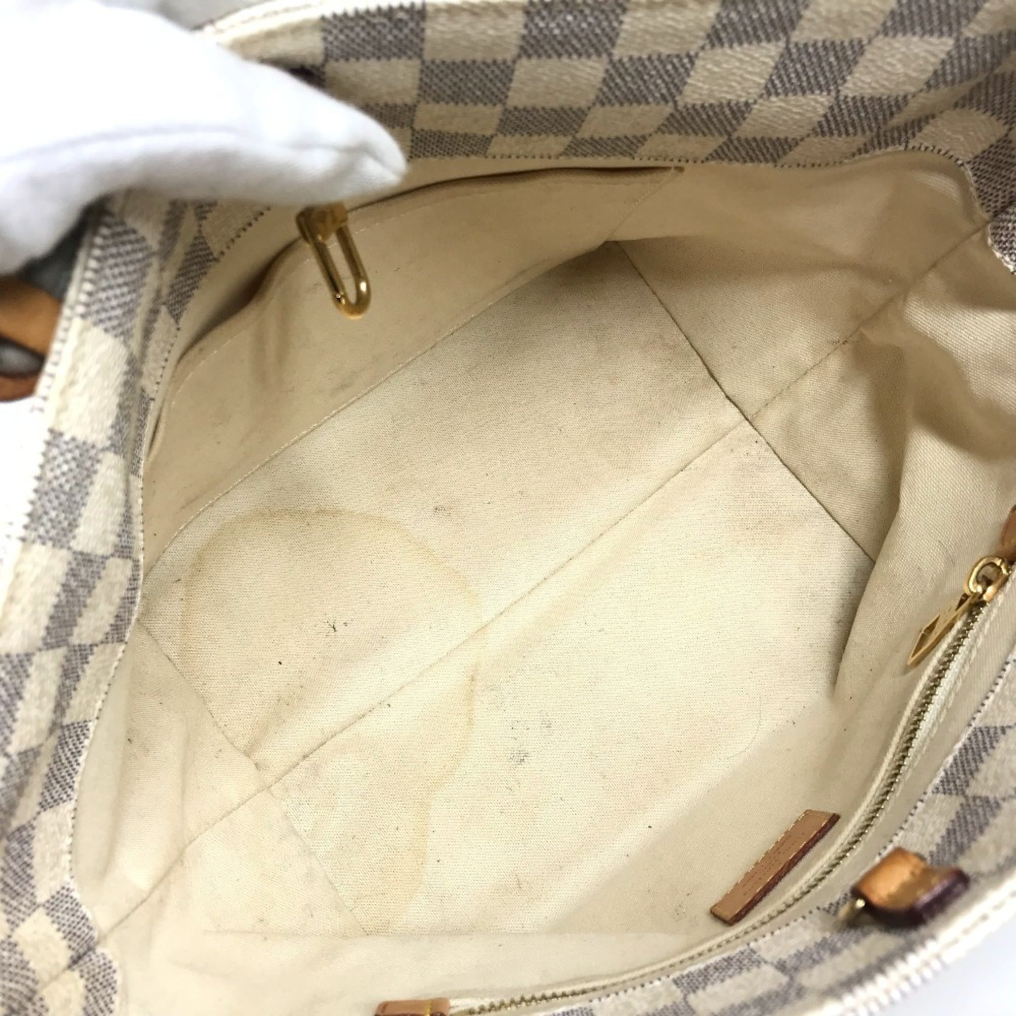 Louis Vuitton Damier Azur White Damier Azur Shoulder Bag Tote Bag (Pre-Owned)