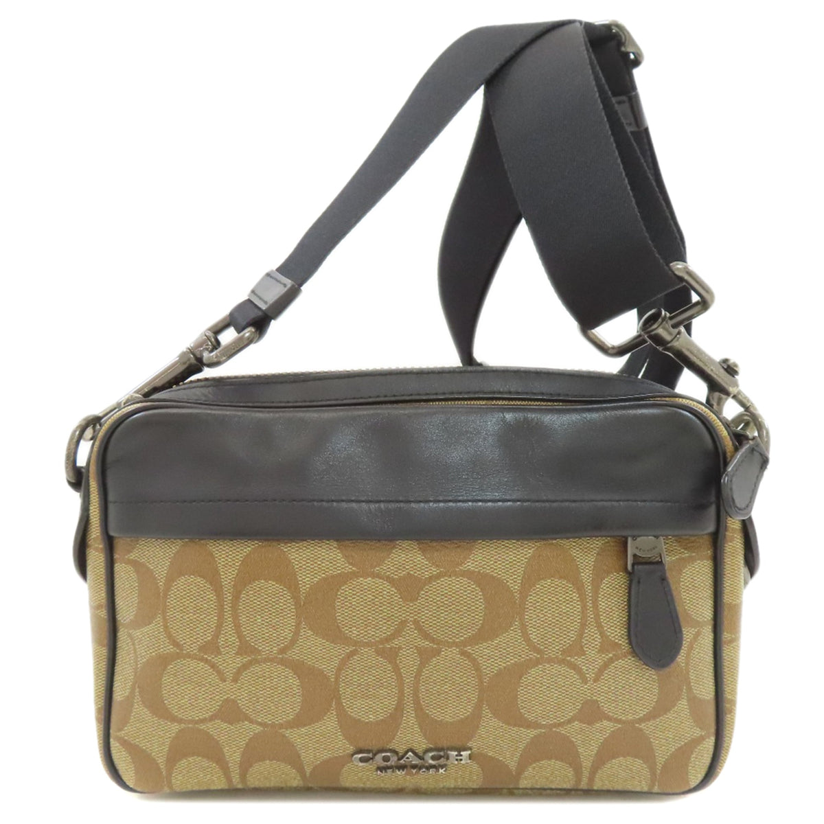 Coach Signature Black Pvc Shoulder Bag (Pre-Owned)