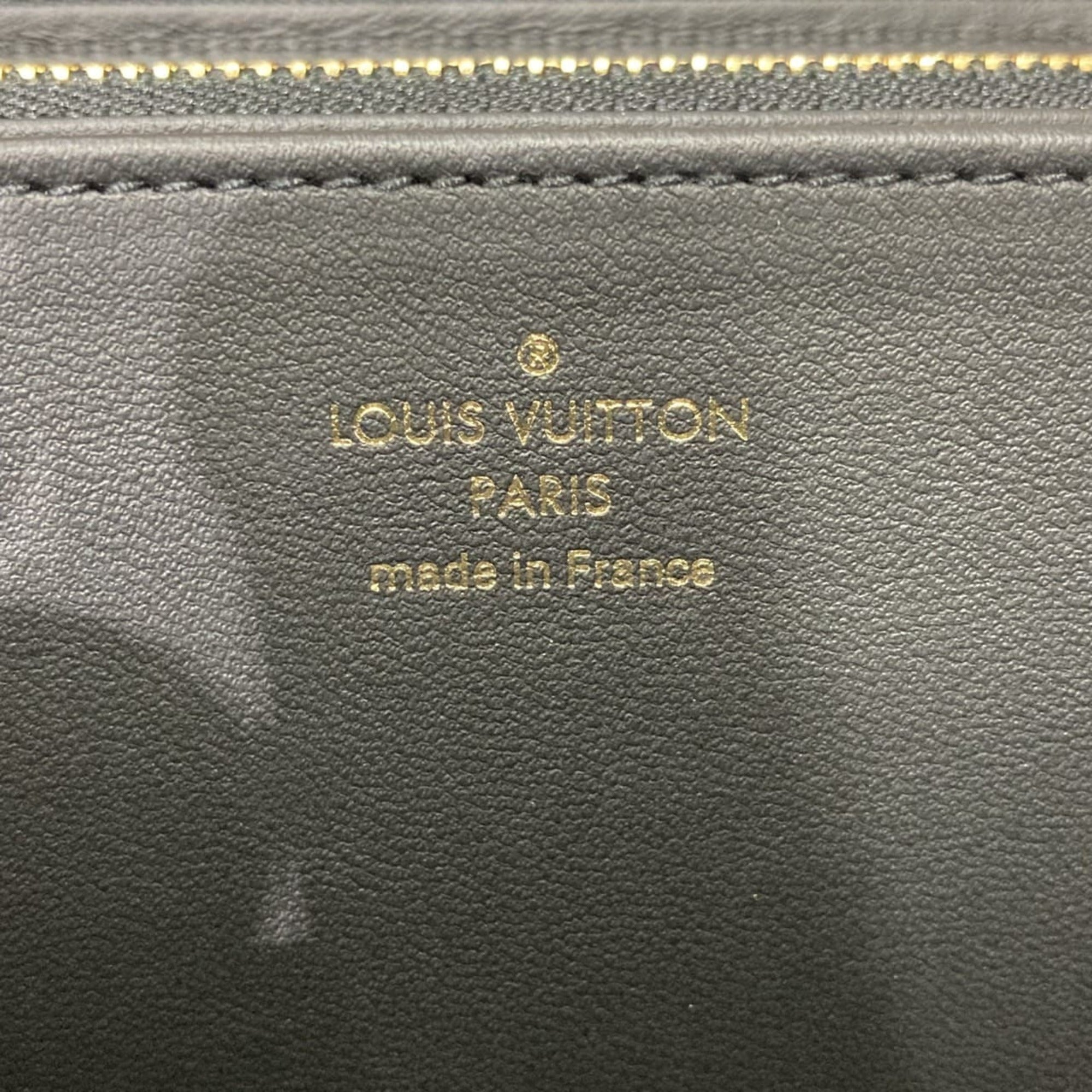 Louis Vuitton Black Noir Leather Long Wallet (Bi-Fold) (Pre-Owned)