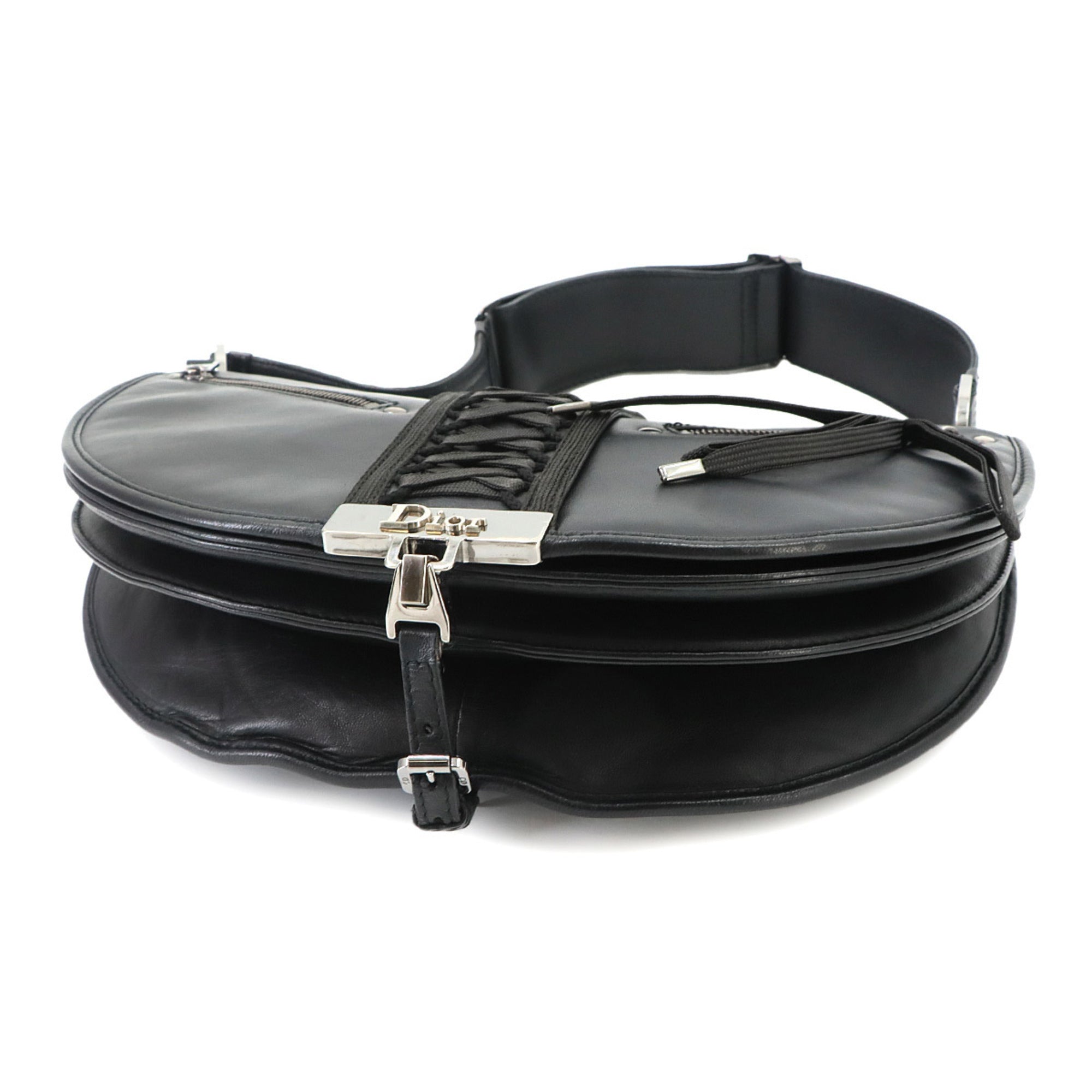 Christian Dior Black Leather Handbag Shoulder Bag (Pre-Owned)