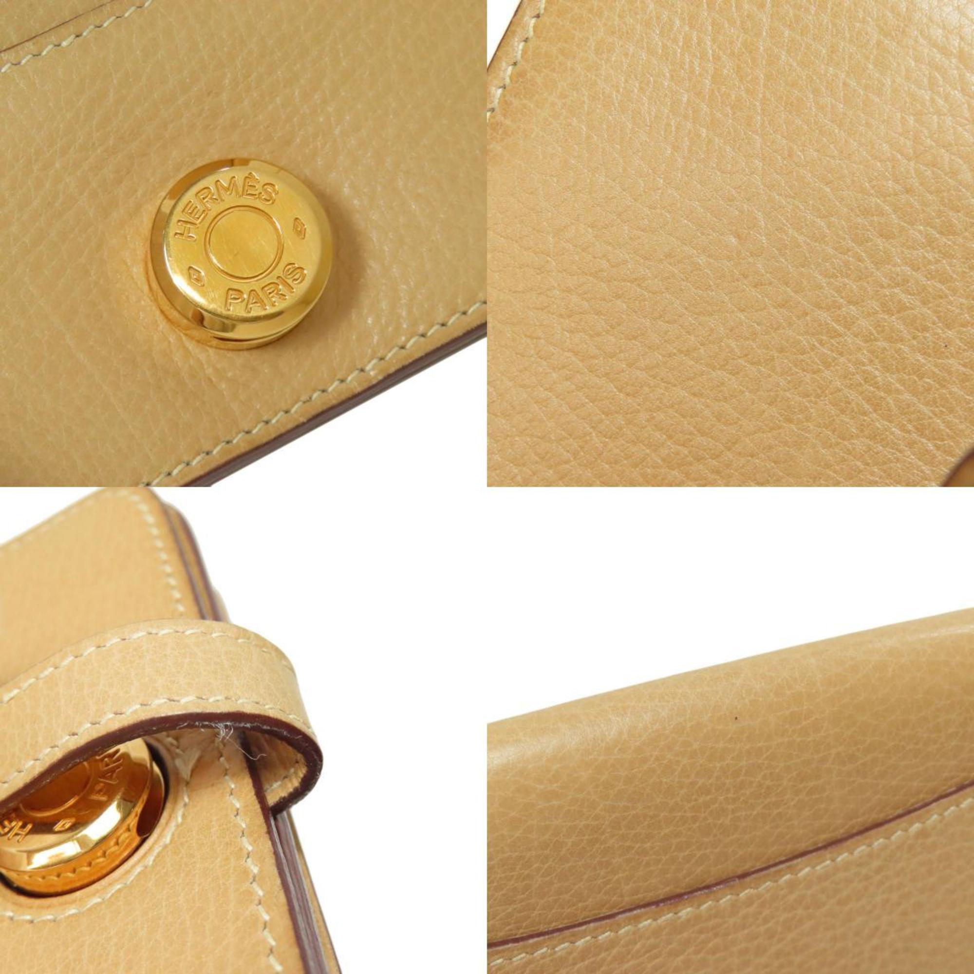 Hermes Beige Leather Coin Purse/Coin Case (Pre-Owned)
