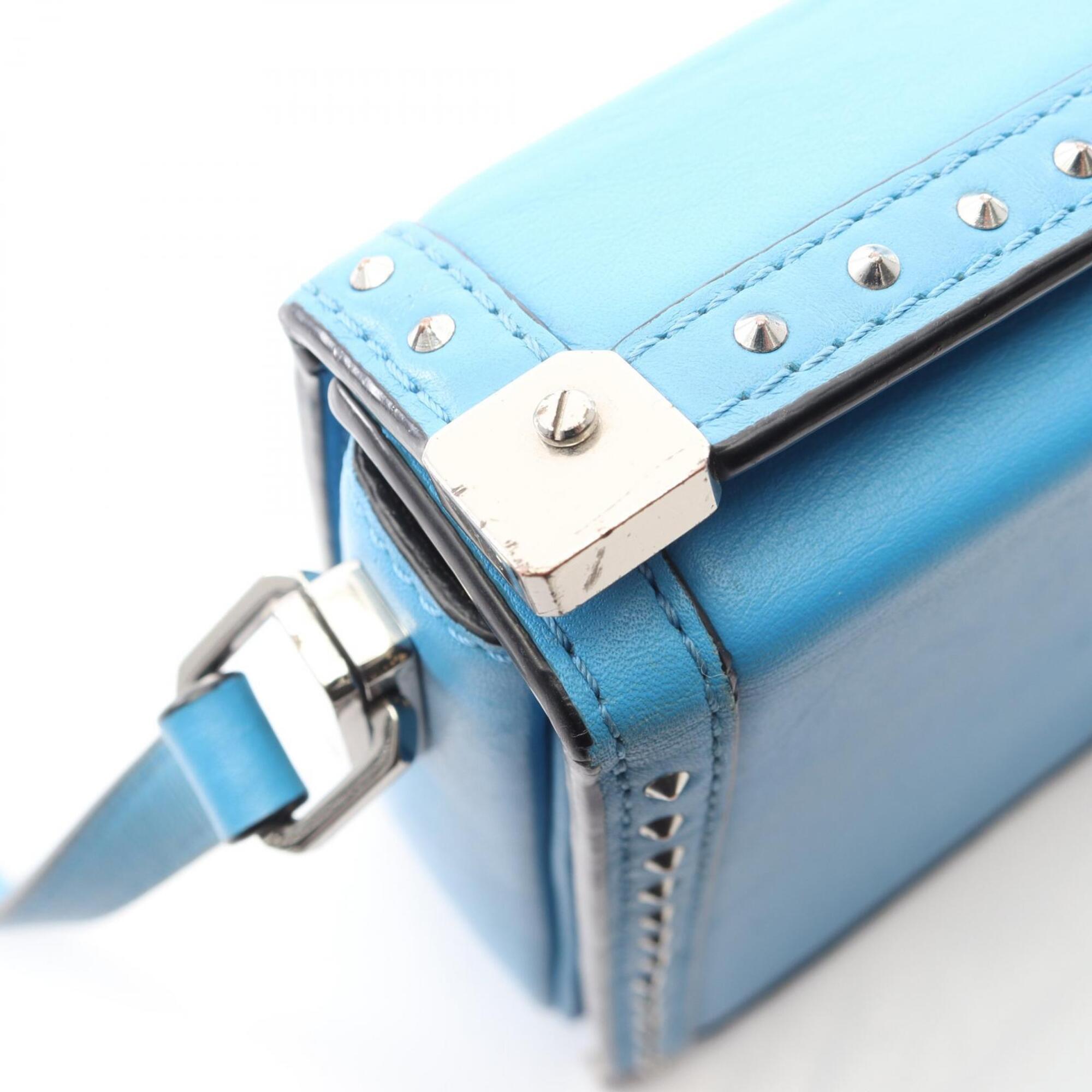 Mcm Blue Leather Handbag Shoulder Bag (Pre-Owned)