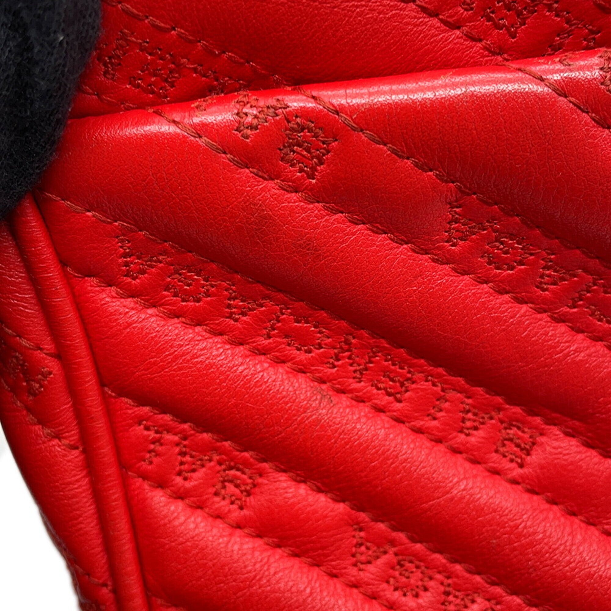 Balenciaga Red Color Leather Handbag Shoulder Bag (Pre-Owned)