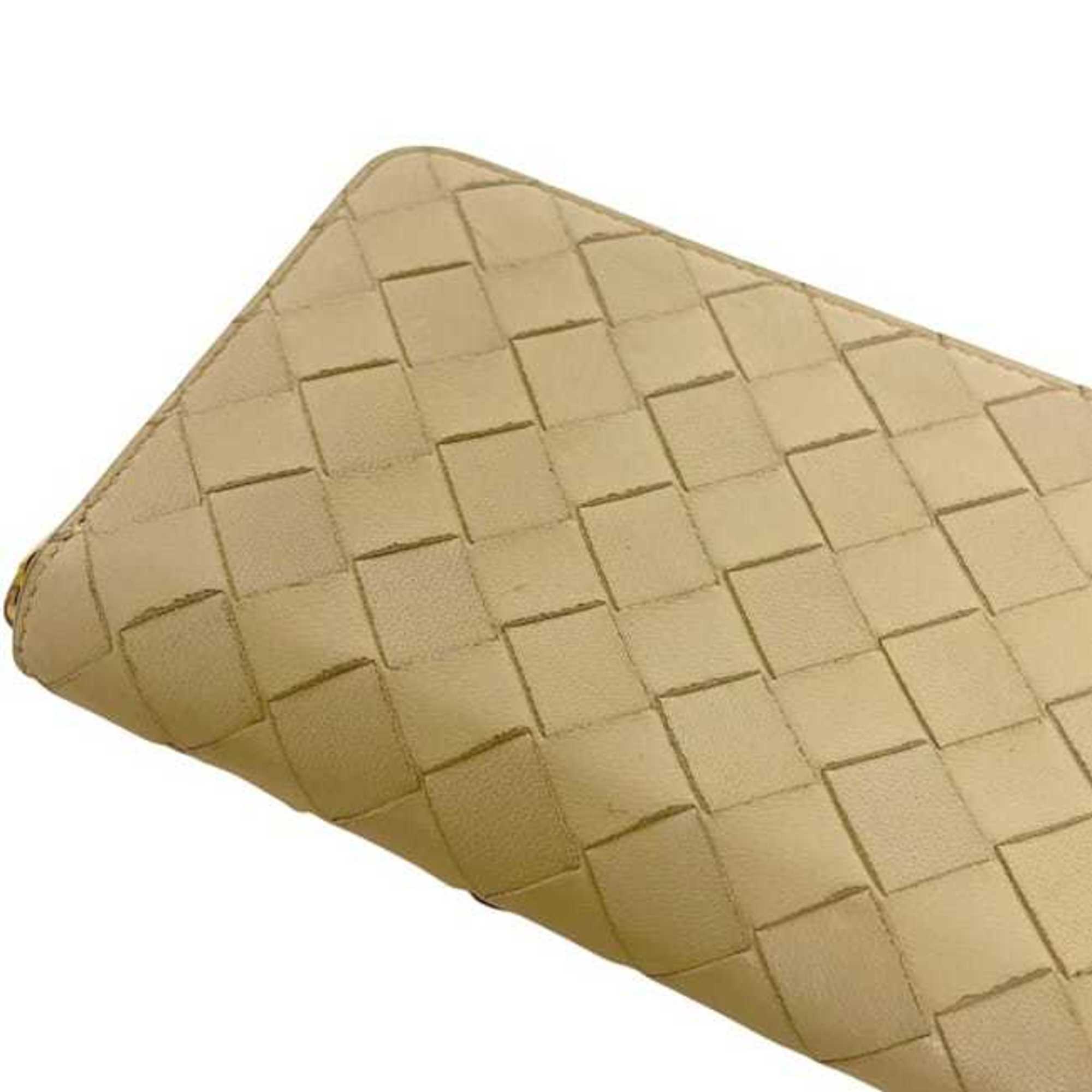 Bottega Veneta Beige Intrecciato Long Wallet (Bi-Fold) (Pre-Owned)