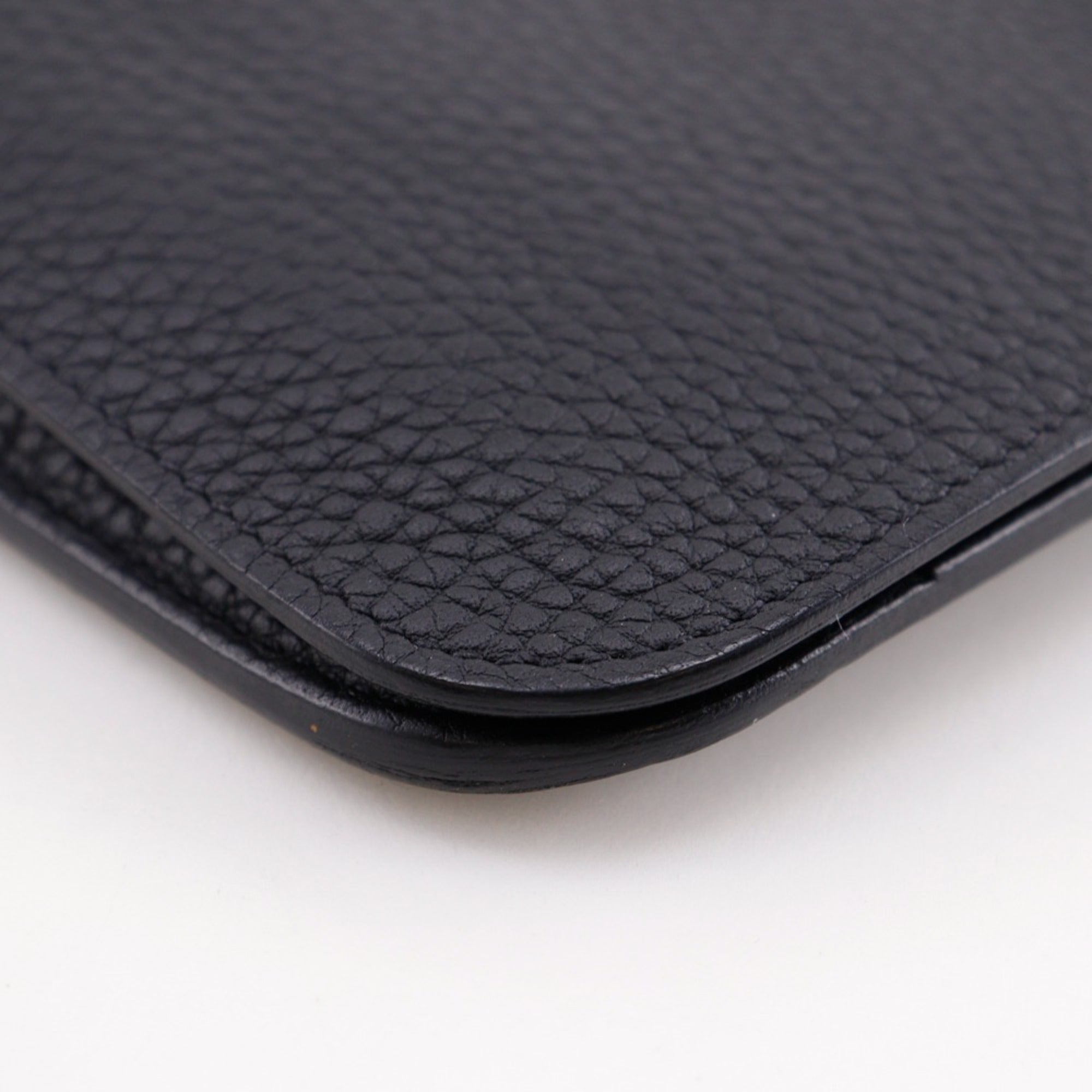 Hermes Dogon Duo Black Togo Leather Long Wallet (Bi-Fold) (Pre-Owned)