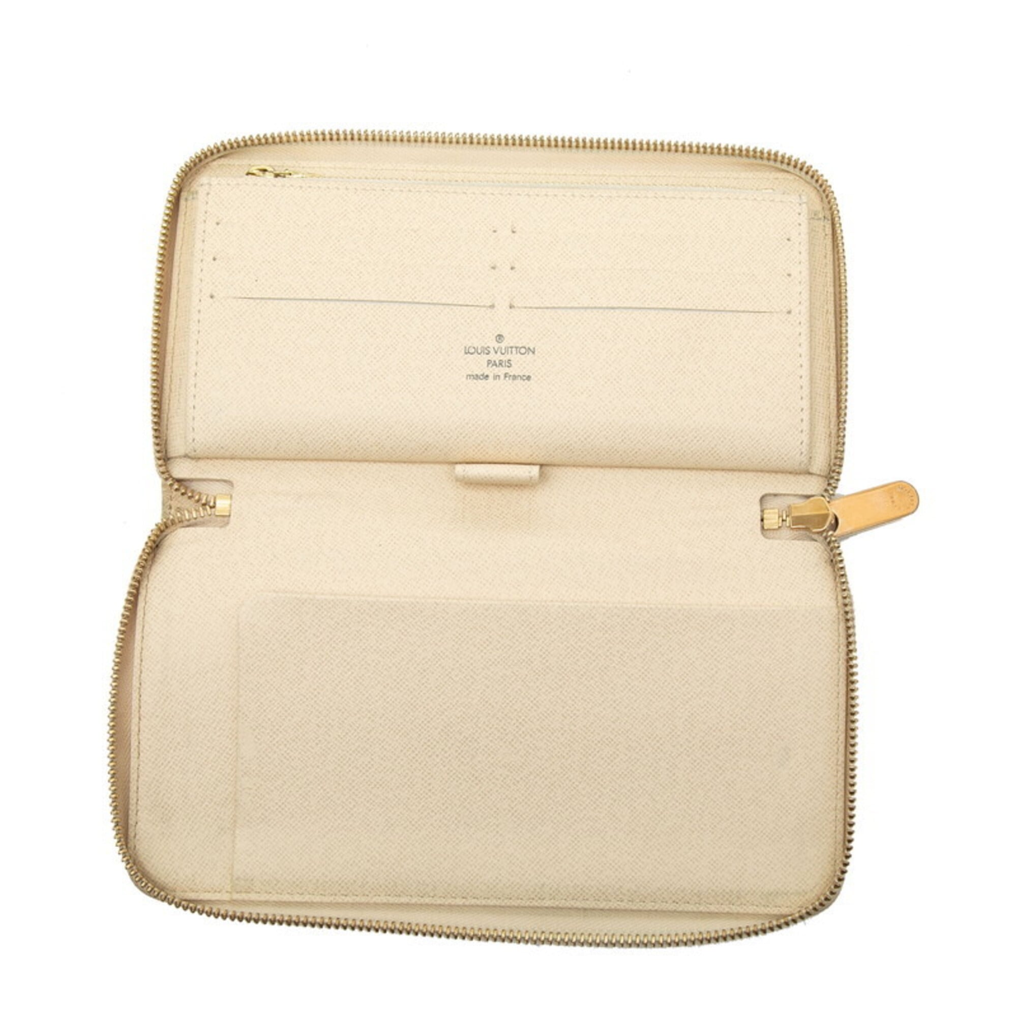 Louis Vuitton Damier Azur White Pvc Leather Long Wallet (Bi-Fold) (Pre-Owned)