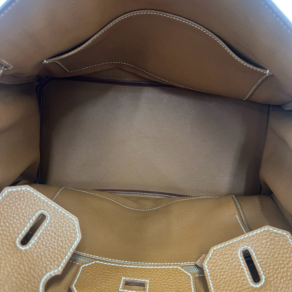 Hermes Brown Togo Leather Handbag (Pre-Owned)