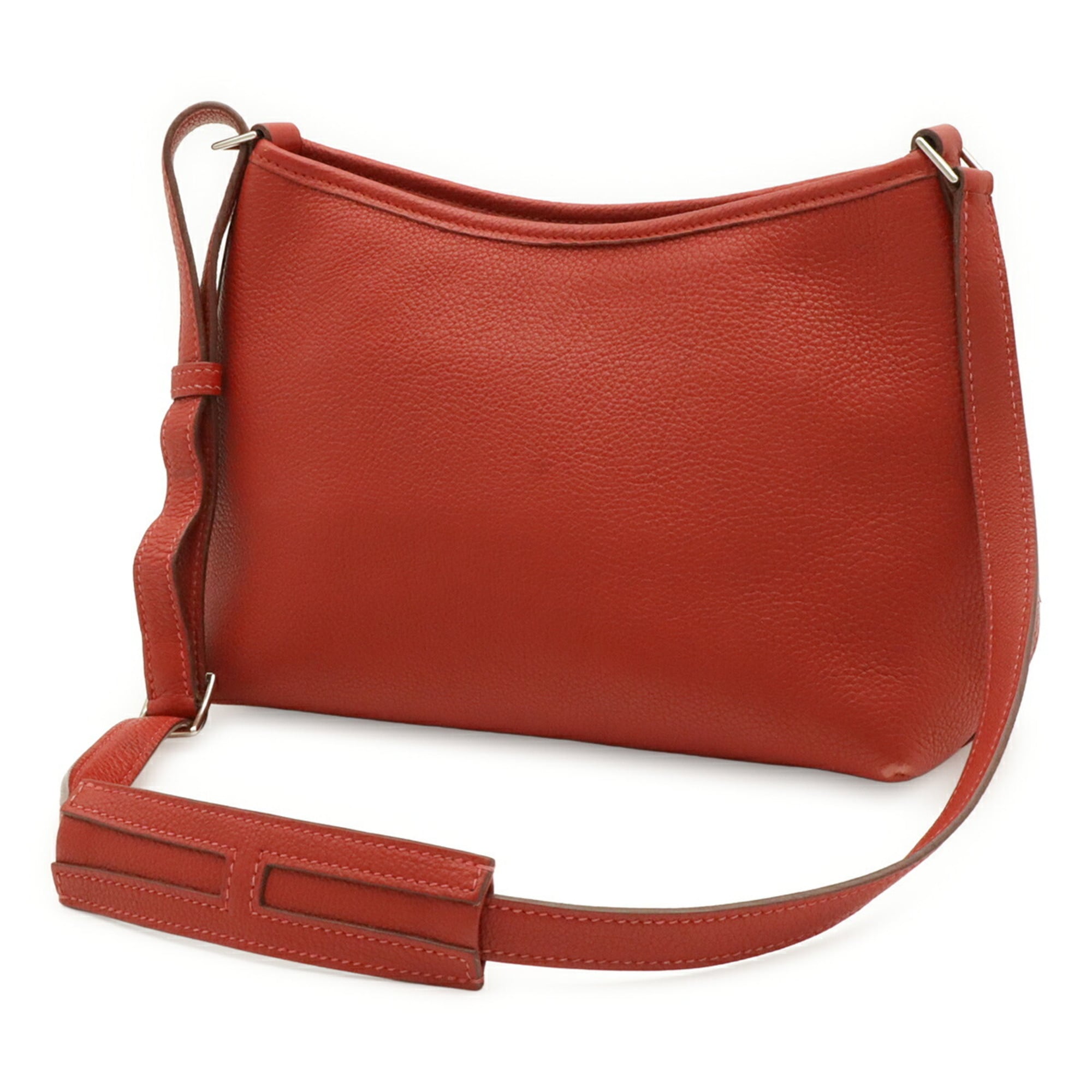 Hermes Rouge Vif White Togo Leather Shoulder Bag (Pre-Owned)
