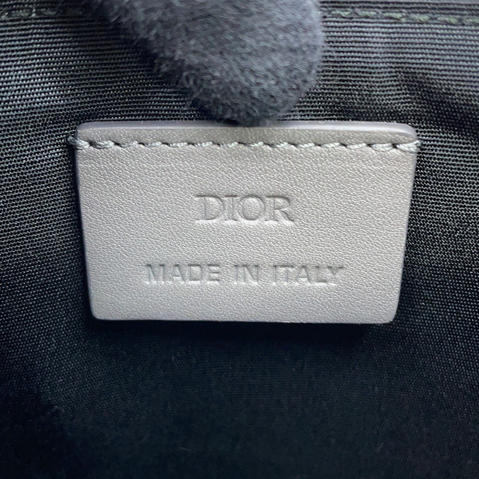 Christian Dior Gray Leather Clutch Bag Handbag (Pre-Owned)