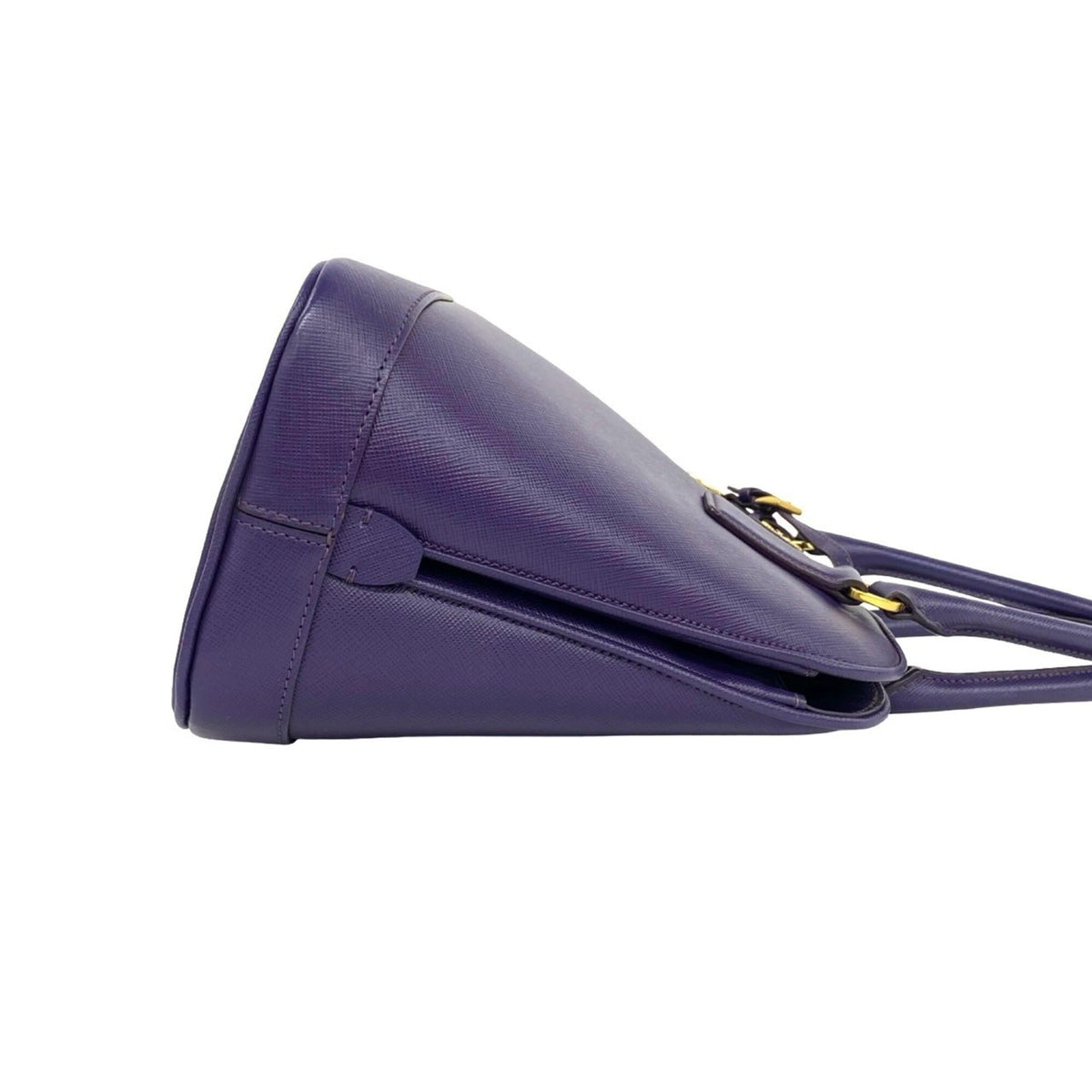 Prada Purple Leather Handbag Shoulder Bag Tote Bag (Pre-Owned)