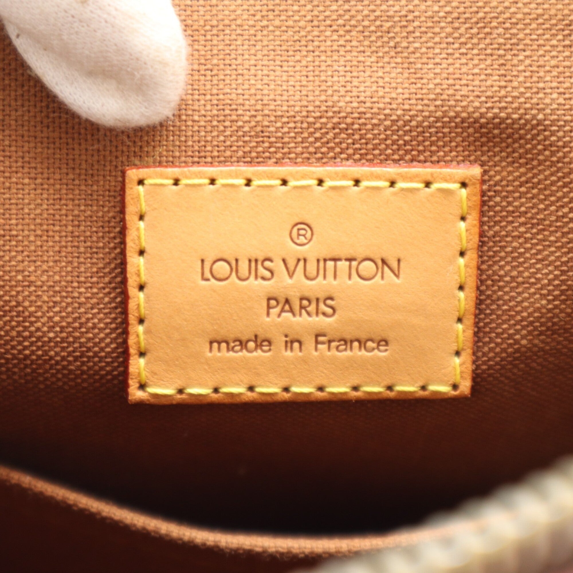 Louis Vuitton Monogram Beige Brown Coated Canvas Leather Handbag (Pre-Owned)