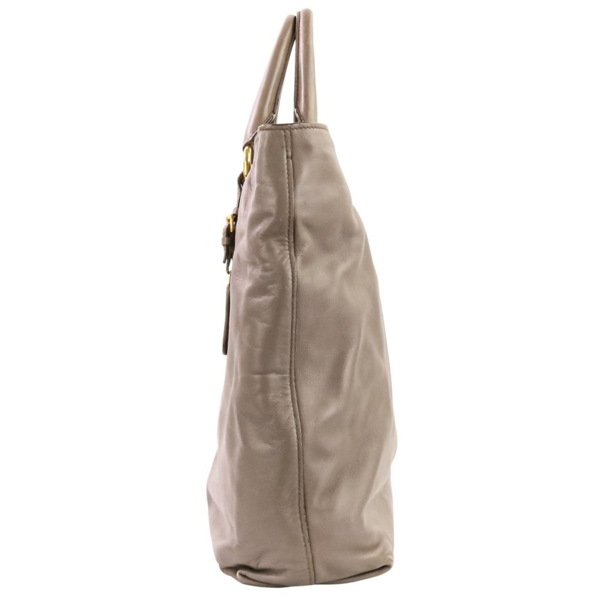 Prada Grayish Leather Shoulder Bag Tote Bag (Pre-Owned)
