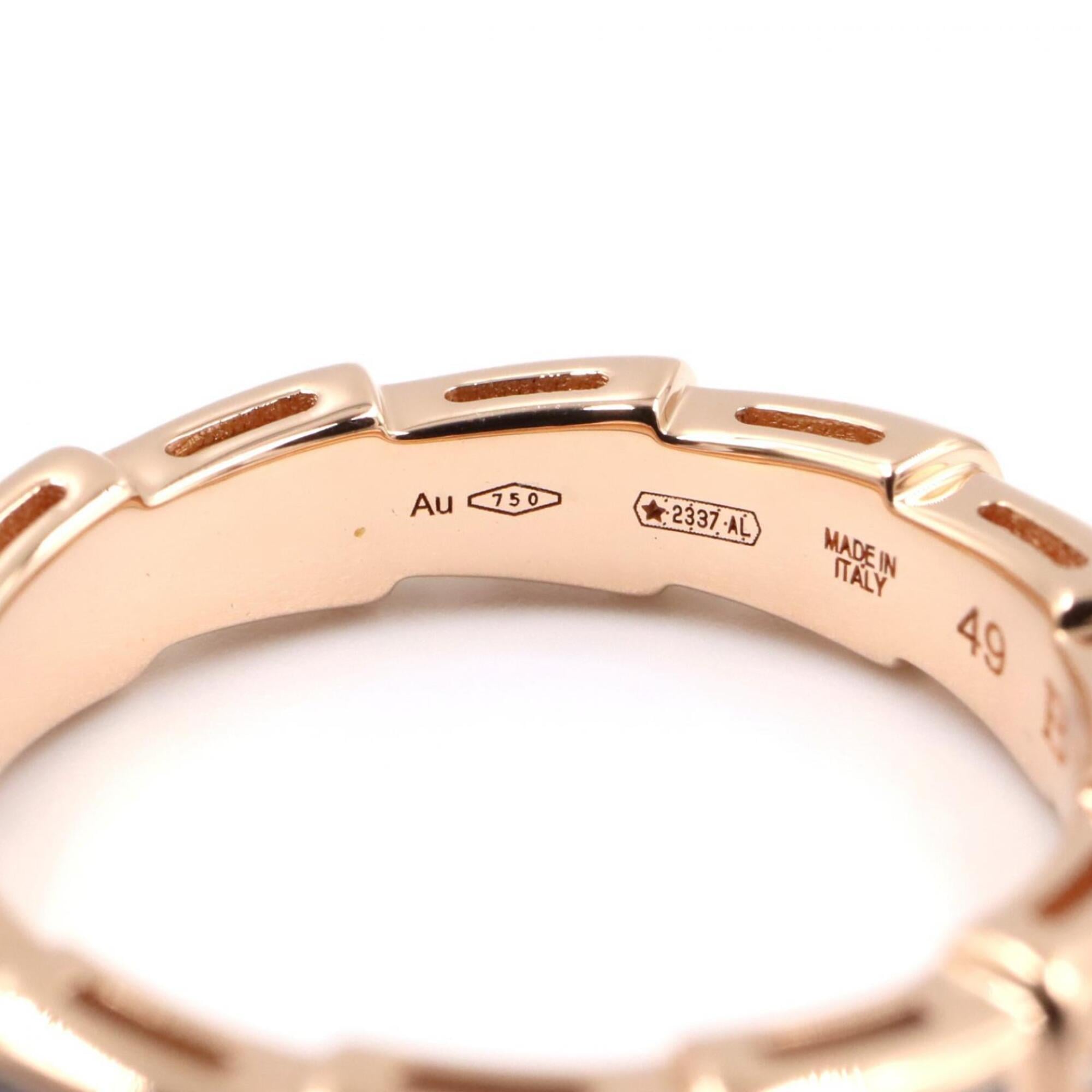 Bvlgari Gold Clear White Pink Gold (18K) Band Ring (Pre-Owned)