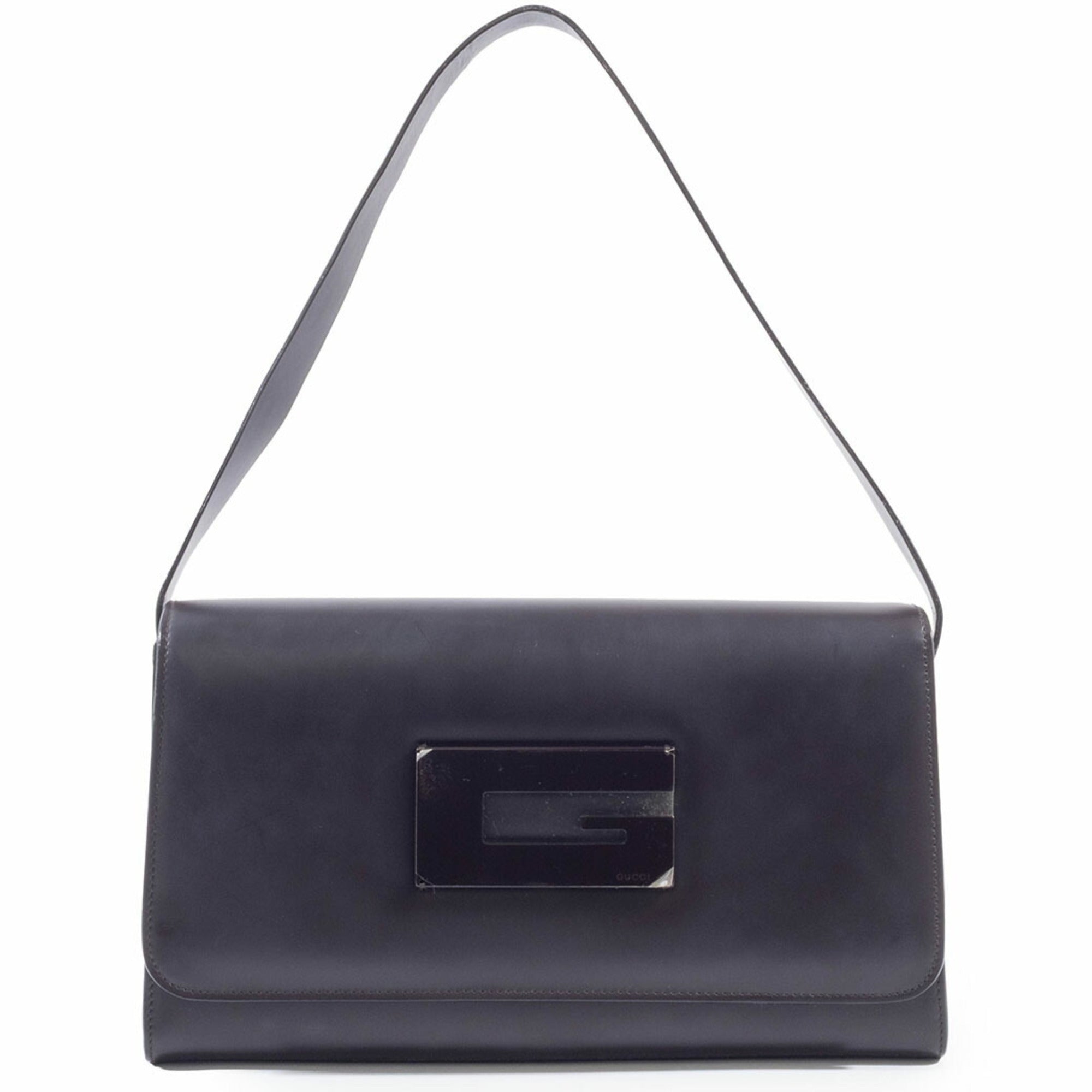 Gucci Dark Brown Leather Shoulder Bag (Pre-Owned)