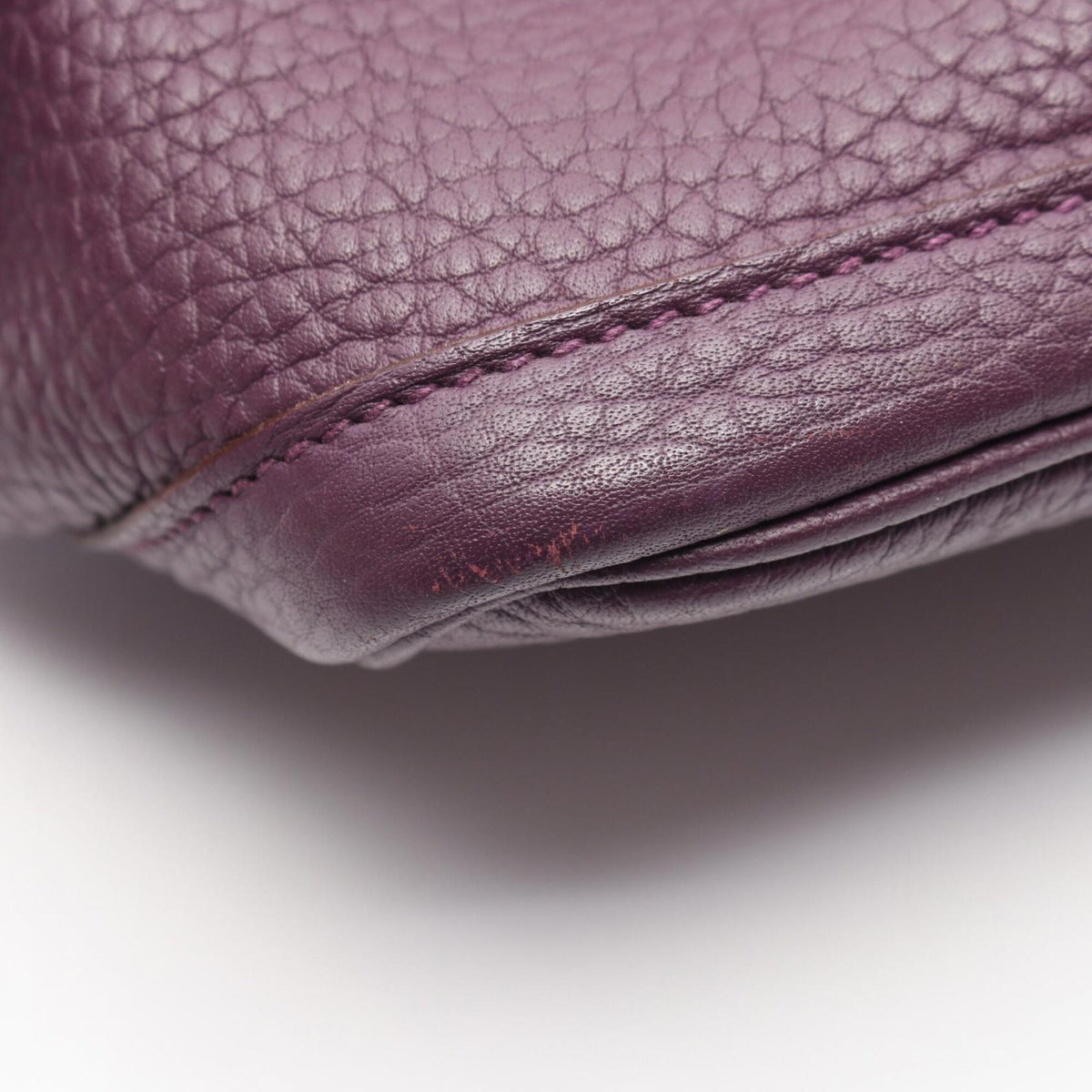 Hermes Cassis Purple Fjord Leather Handbag Tote Bag (Pre-Owned)