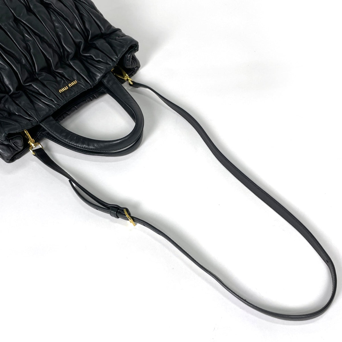 Miu Miu Matelasse Black Leather Handbag (Pre-Owned)