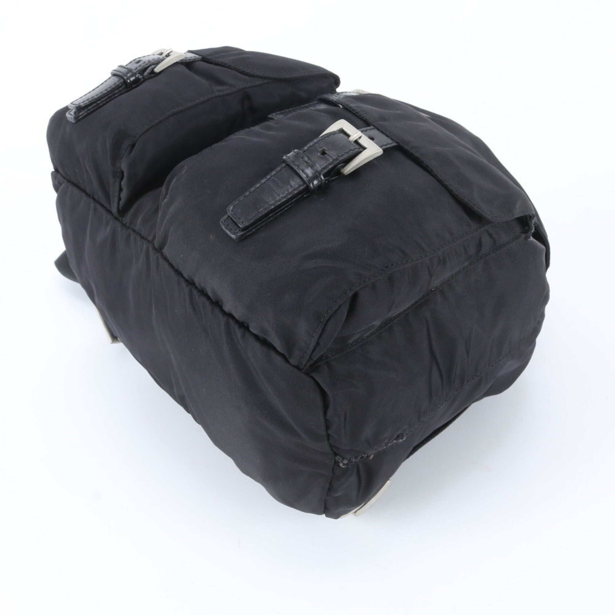 Prada Black Nylon Leather Backpack (Pre-Owned)