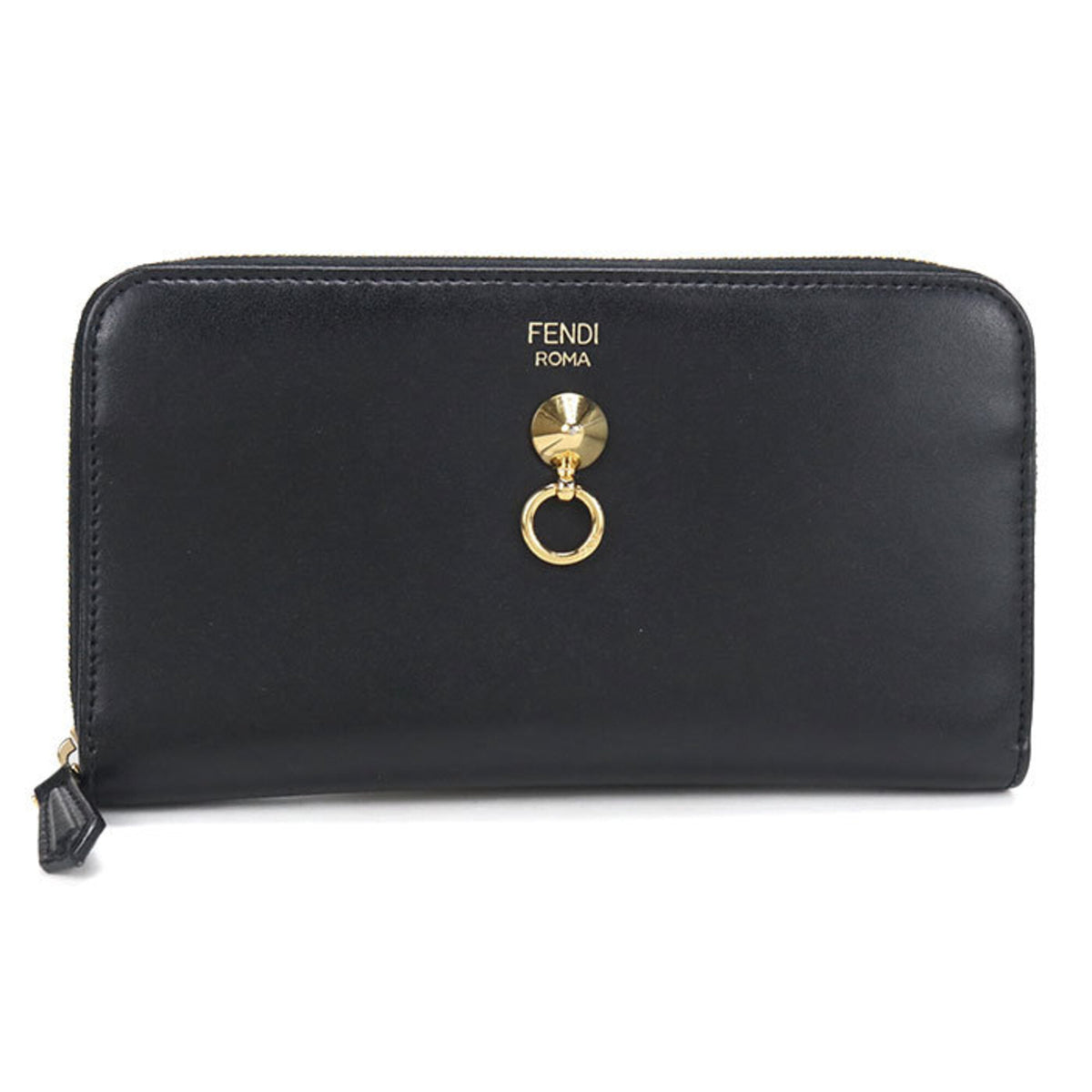 Fendi Black Leather Long Wallet (Bi-Fold) (Pre-Owned)