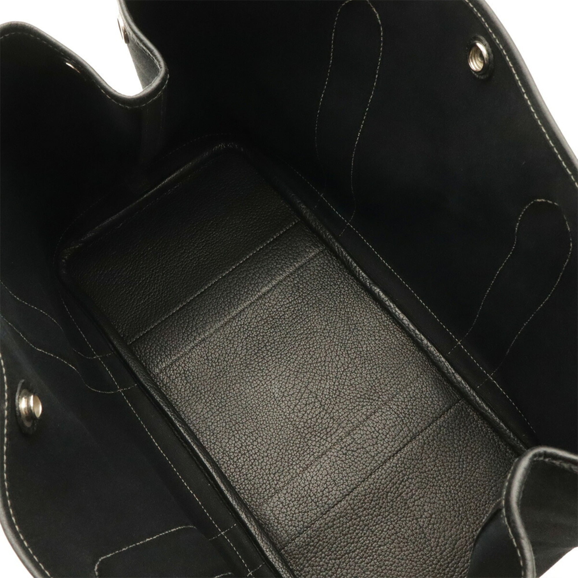Hermes Black Toile Officier Handbag Shoulder Bag Tote Bag (Pre-Owned)