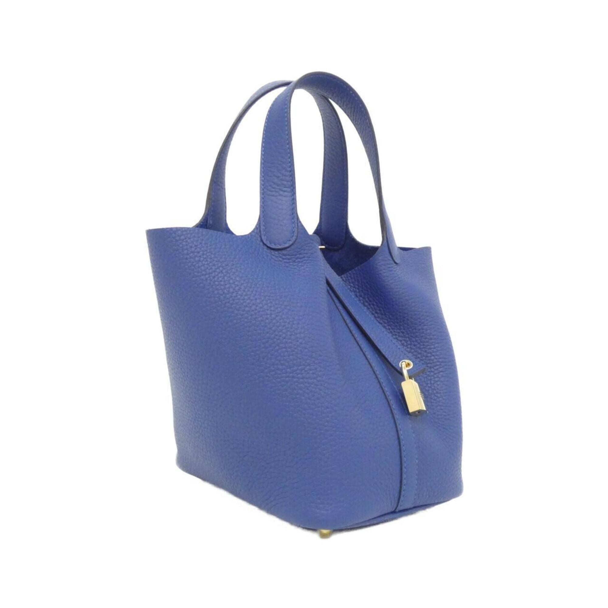 Hermes Blue Taurillon Clemence Leather Handbag (Pre-Owned)