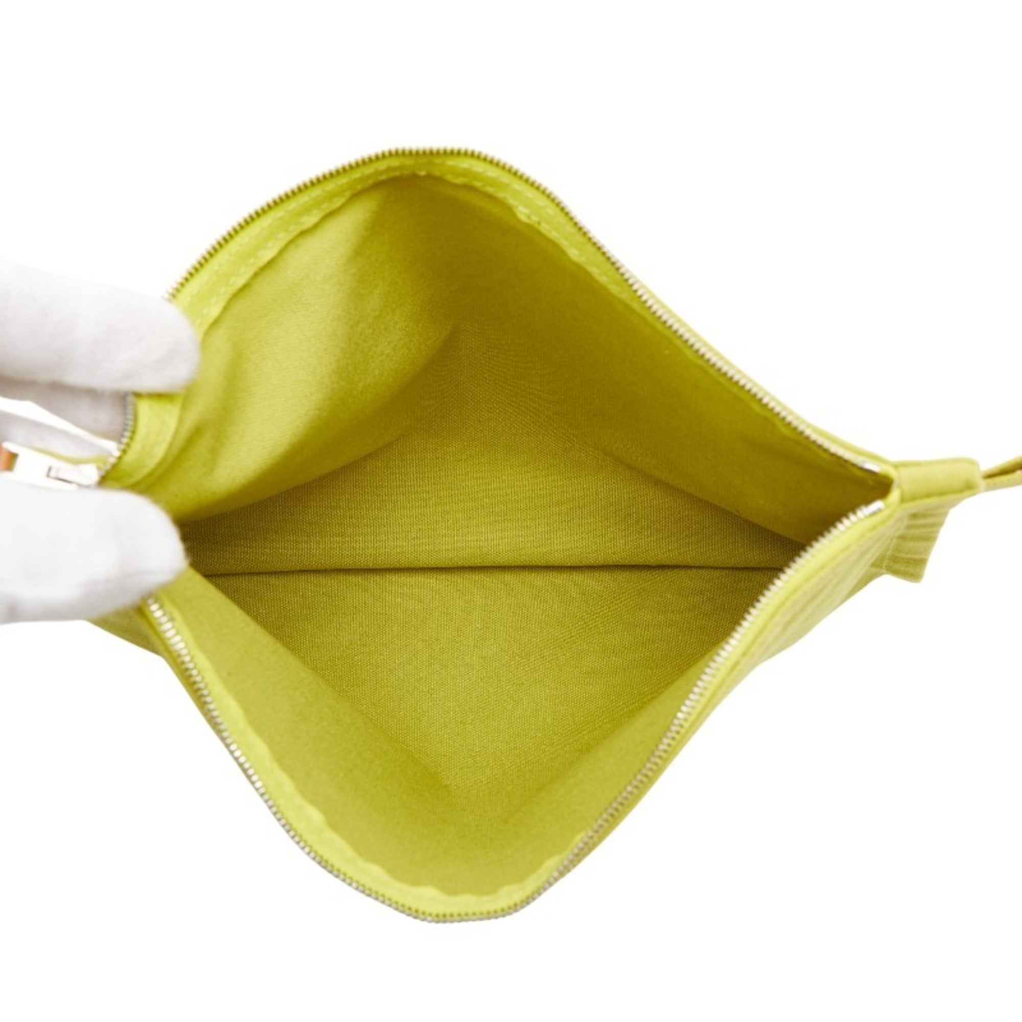 Hermes Green Cotton Pouch (Pre-Owned)
