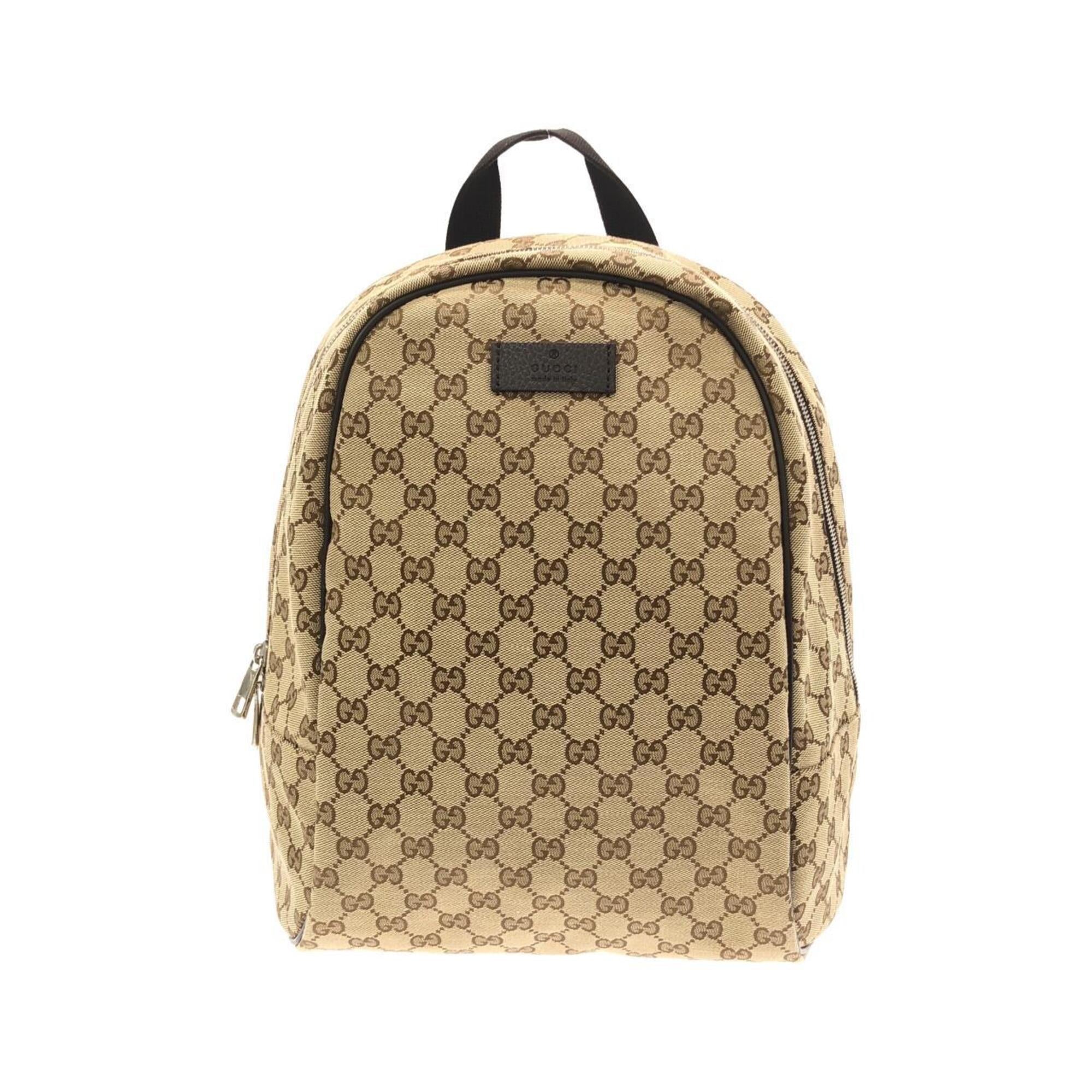 Gucci Beige Brown Gg Canvas Backpack (Pre-Owned)