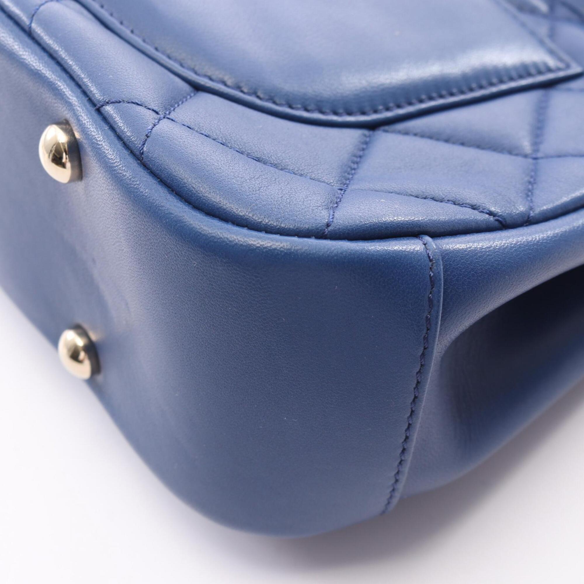 Chanel Blue Leather Handbag Shoulder Bag (Pre-Owned)