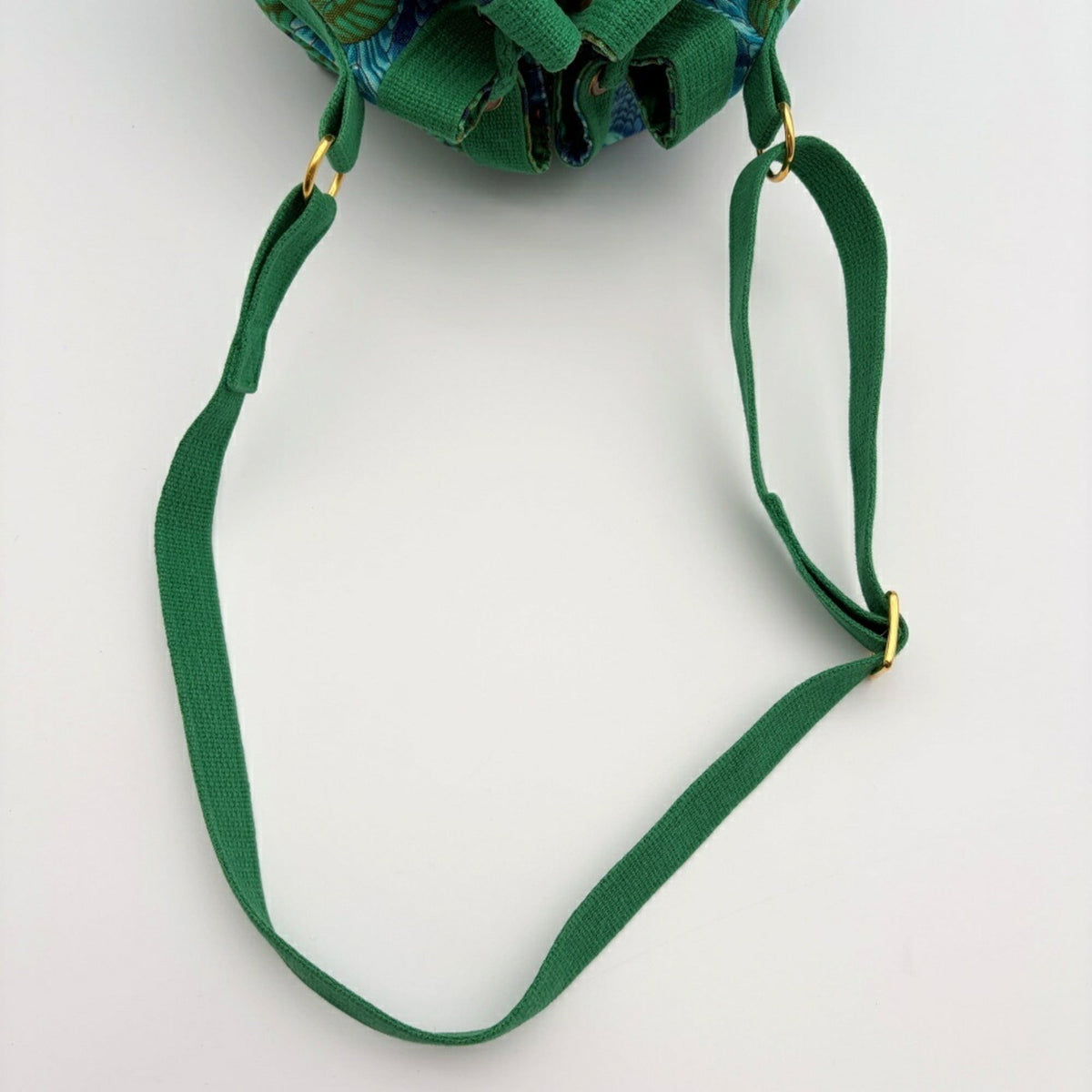 Hermes Blue Green Canvas Shoulder Bag (Pre-Owned)