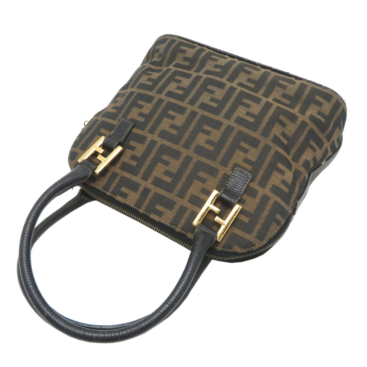 Fendi Brown Canvas Handbag Tote Bag (Pre-Owned)