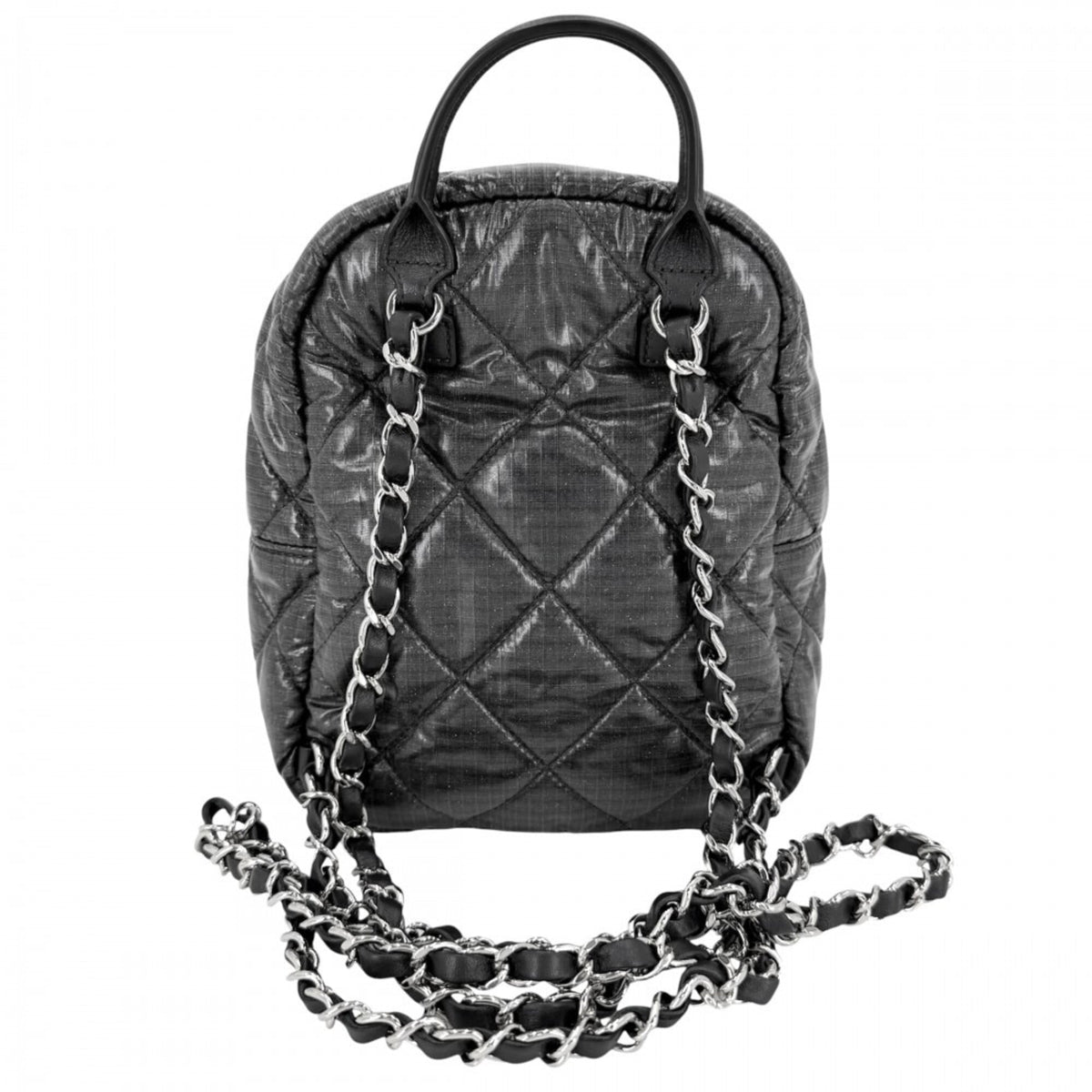 Chanel Matelasse Gray Nylon Backpack (Pre-Owned)