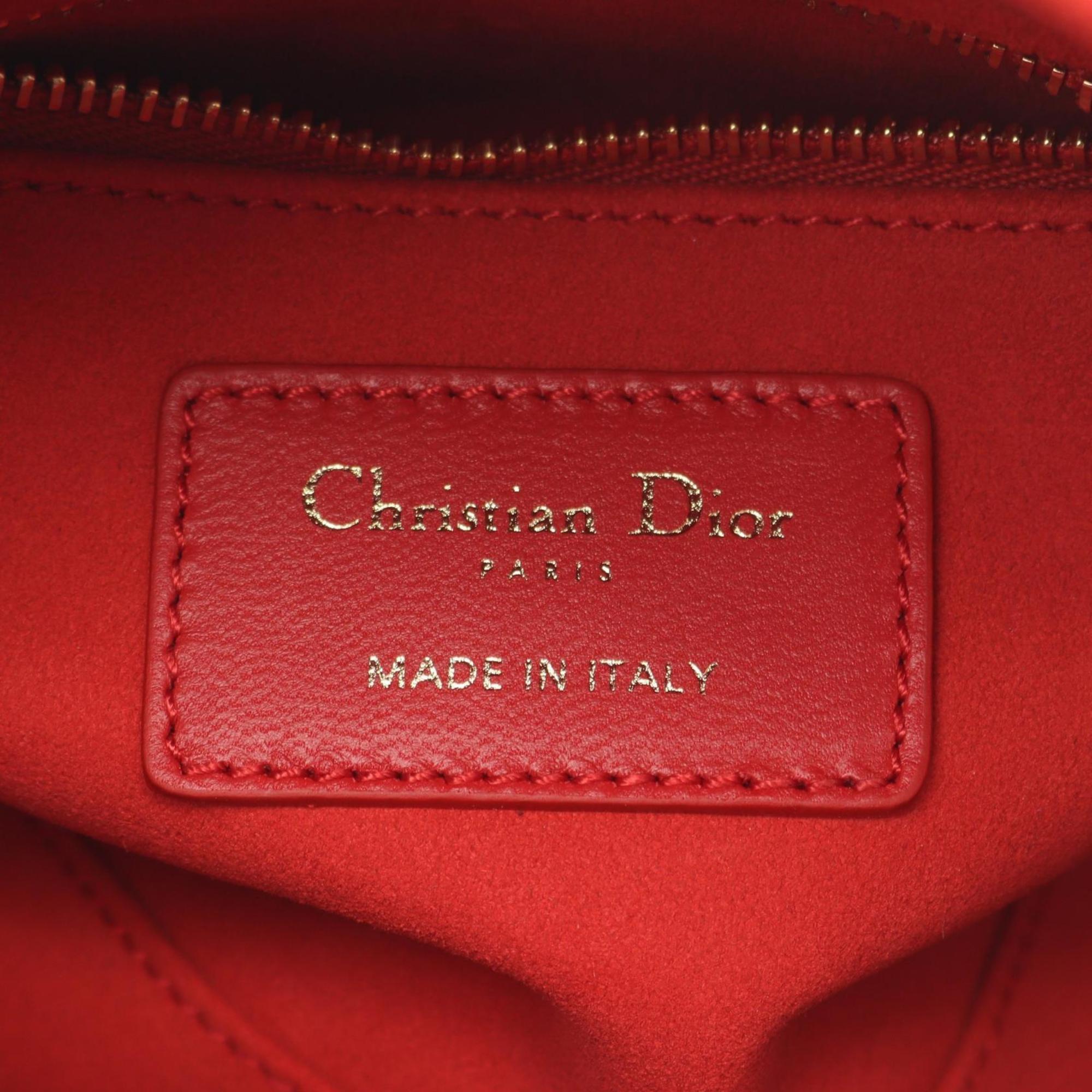 Christian Dior Red Color Leather Handbag (Pre-Owned)
