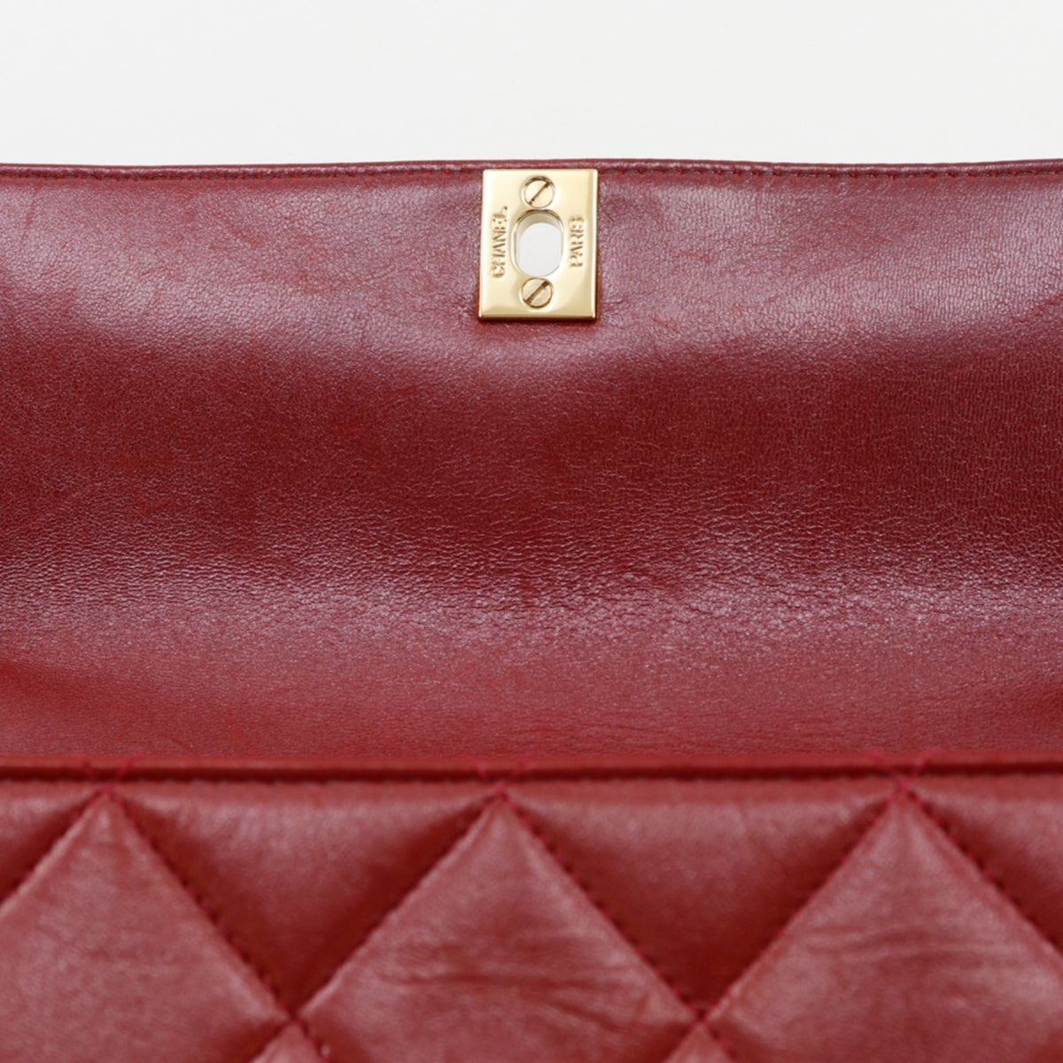 Chanel Matelasse Black Red Color Leather Shoulder Bag (Pre-Owned)