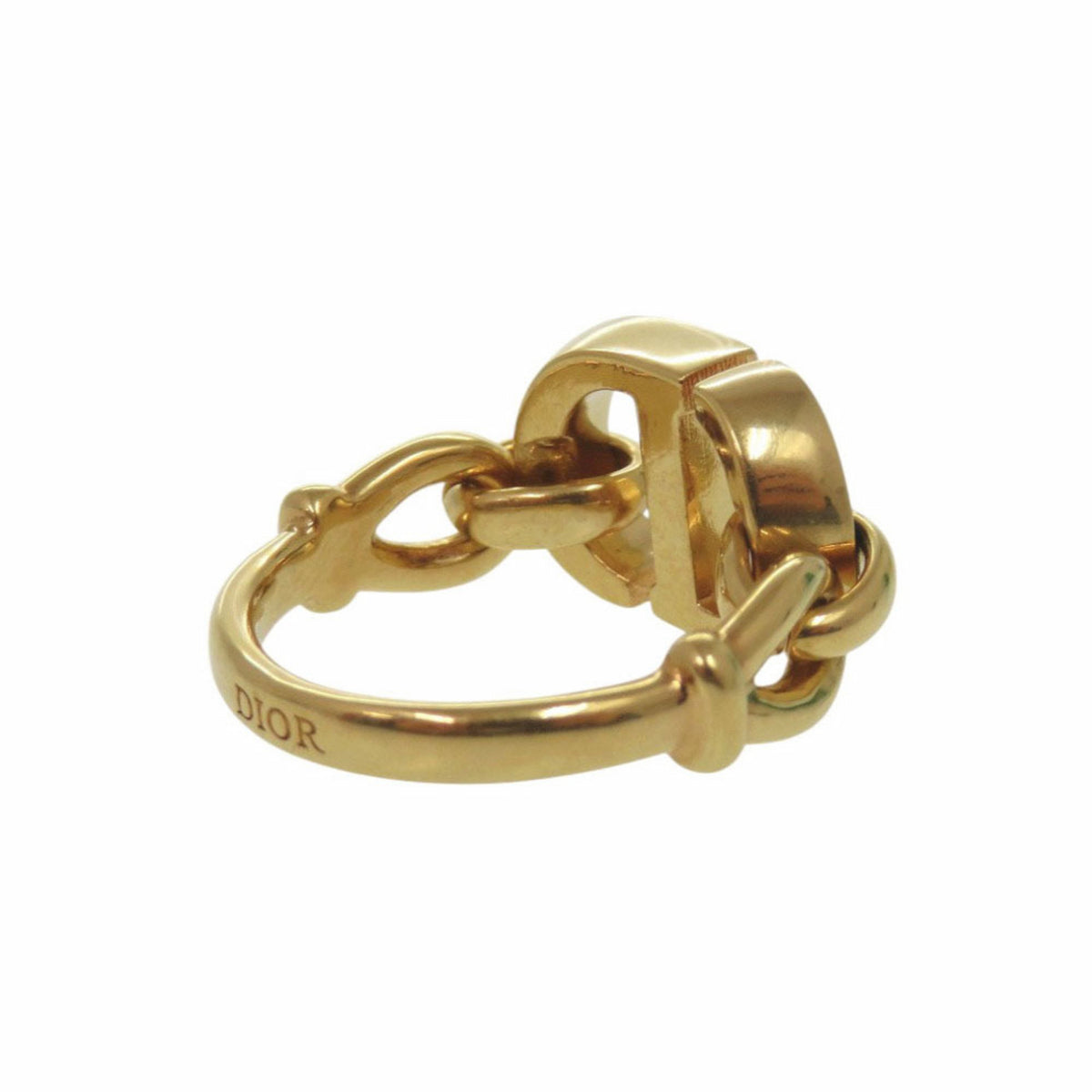 Christian Dior Gold Gold Plating Band Ring (Pre-Owned)