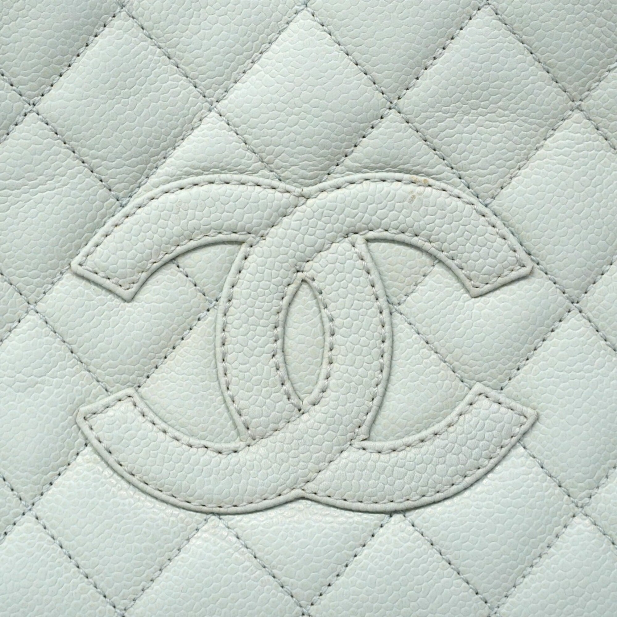 Chanel Light Blue Grained Calfskin Tote Bag (Pre-Owned)