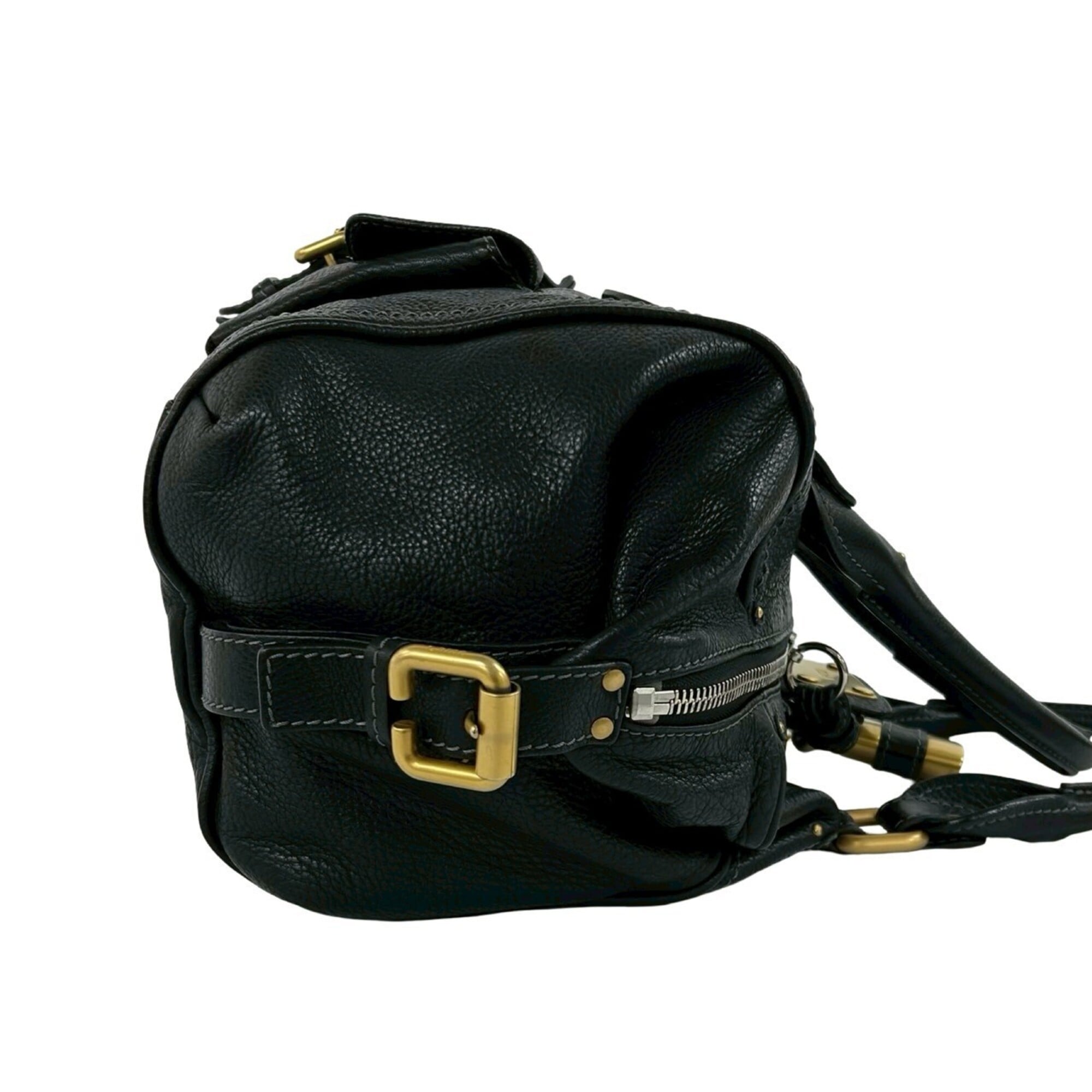 Chloé Black Leather Handbag Tote Bag (Pre-Owned)