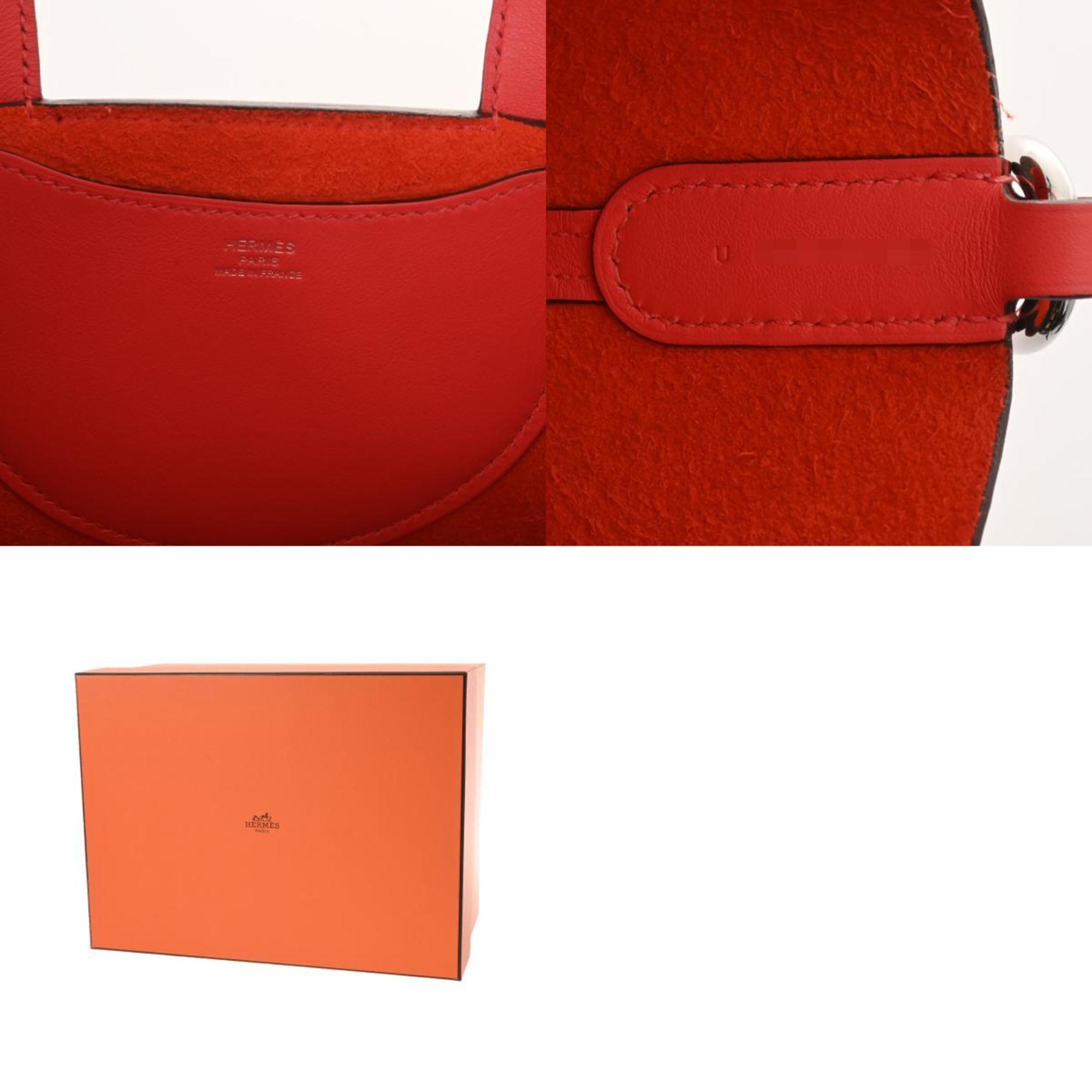 Hermes Orange Red Orange Taurillon Clemence Leather Handbag (Pre-Owned)